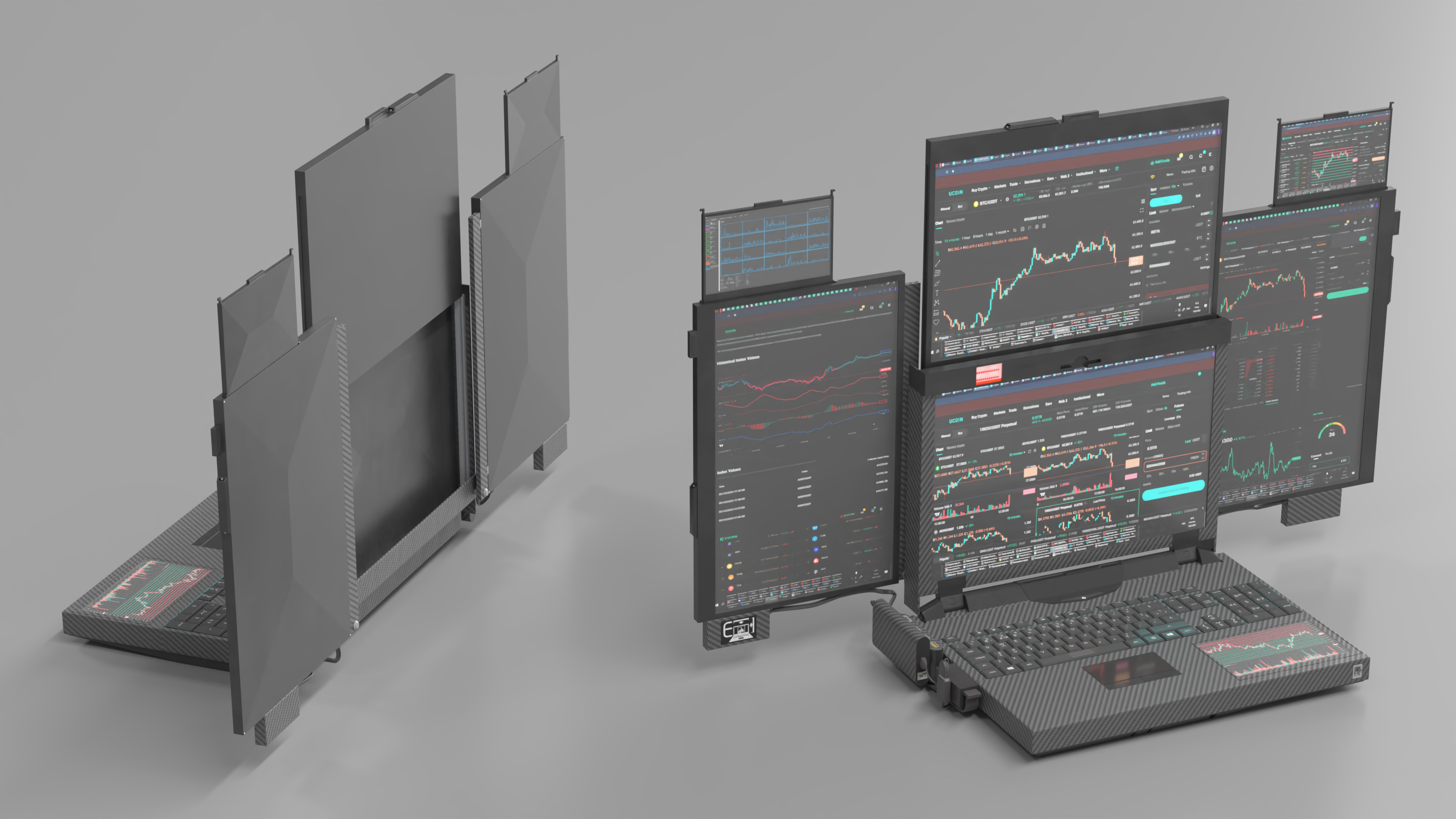 Professional Laptop with Miner Software 3D model