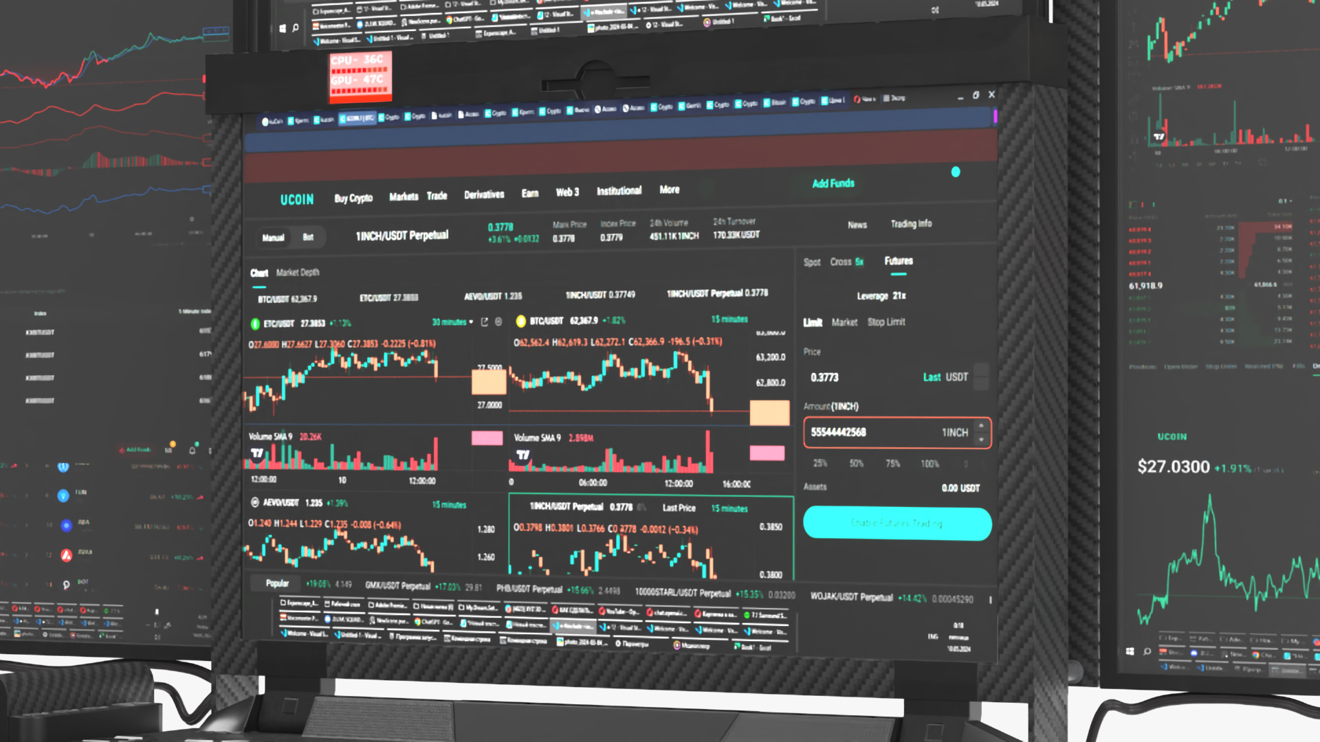 Professional Laptop with Miner Software 3D model