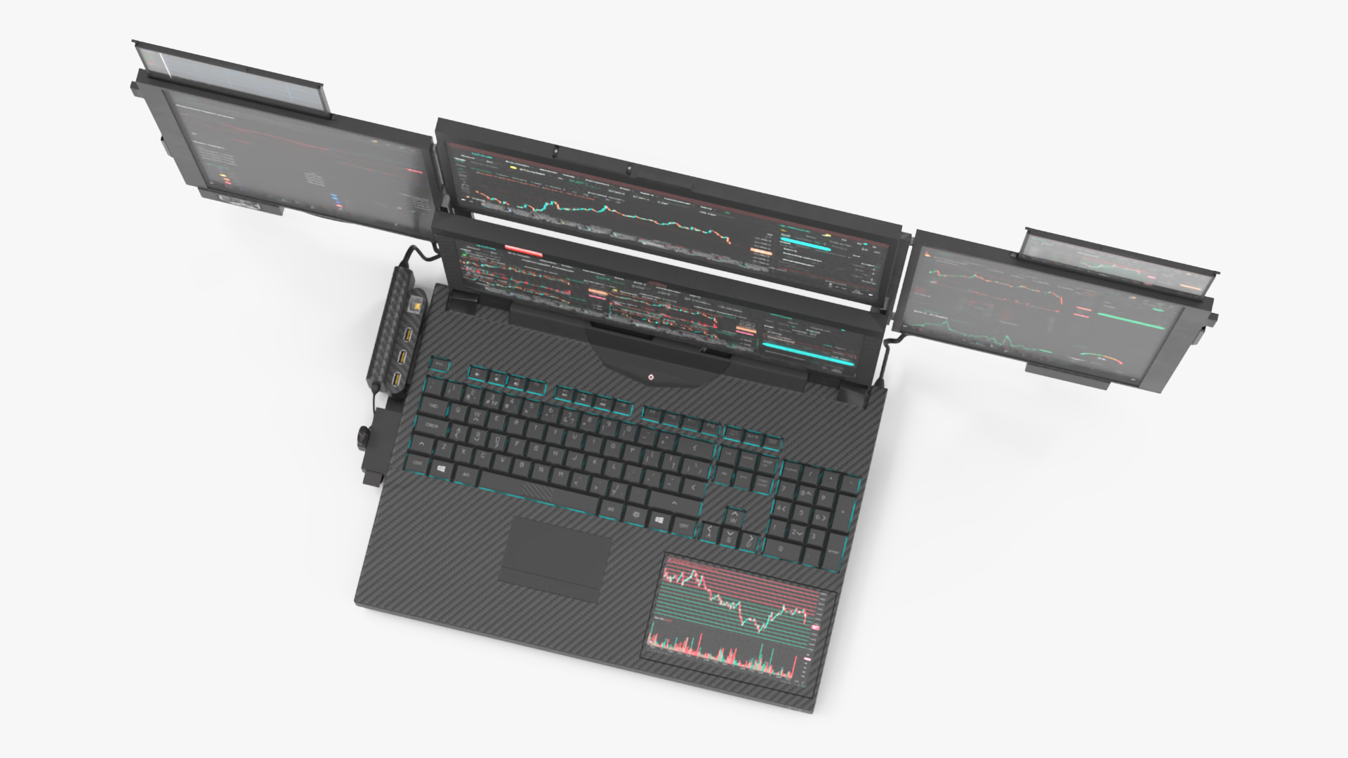 Professional Laptop with Miner Software 3D model