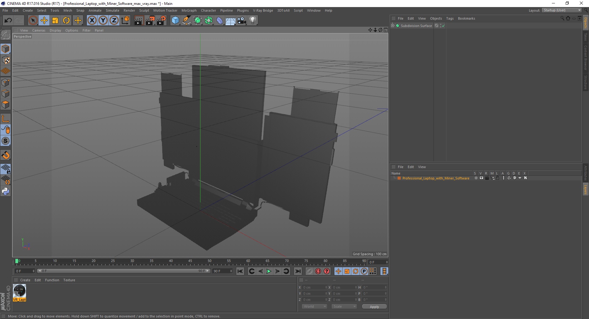 Professional Laptop with Miner Software 3D model