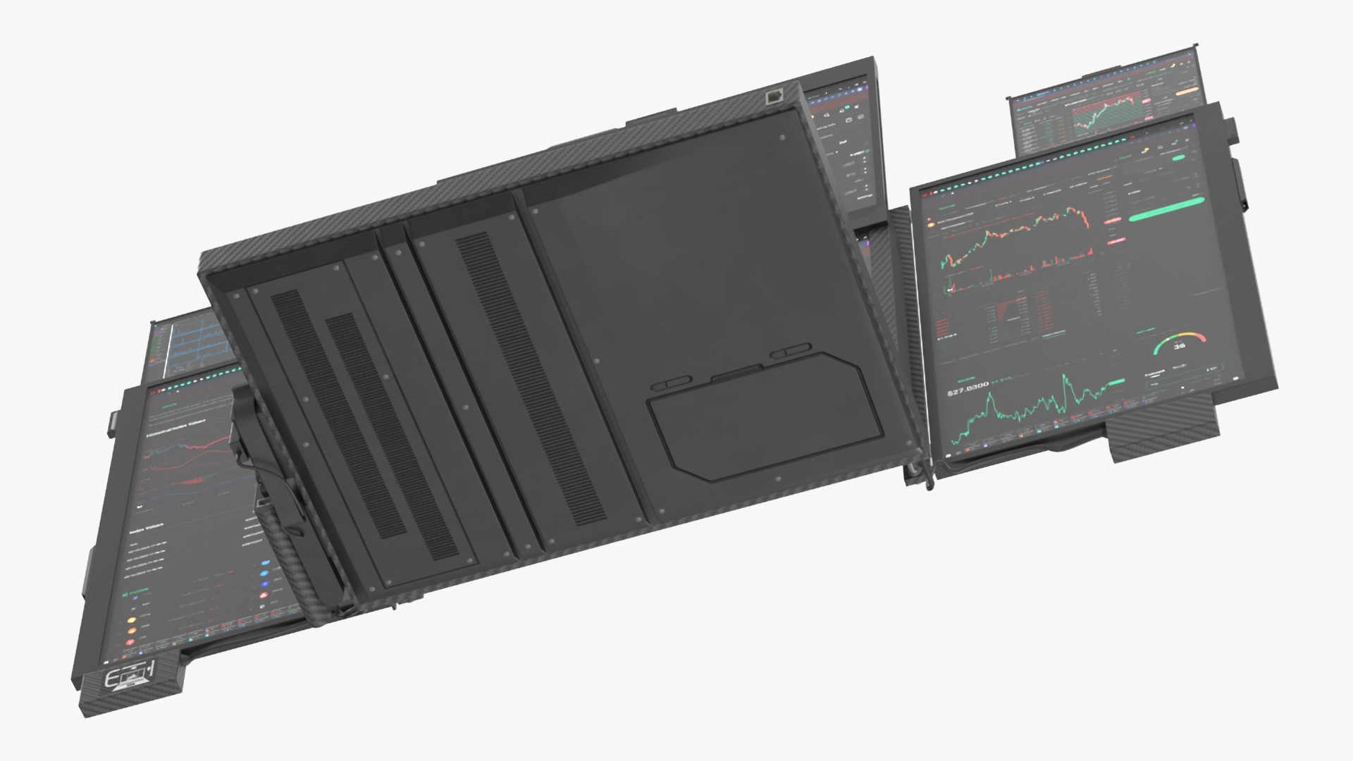 Professional Laptop with Miner Software 3D model