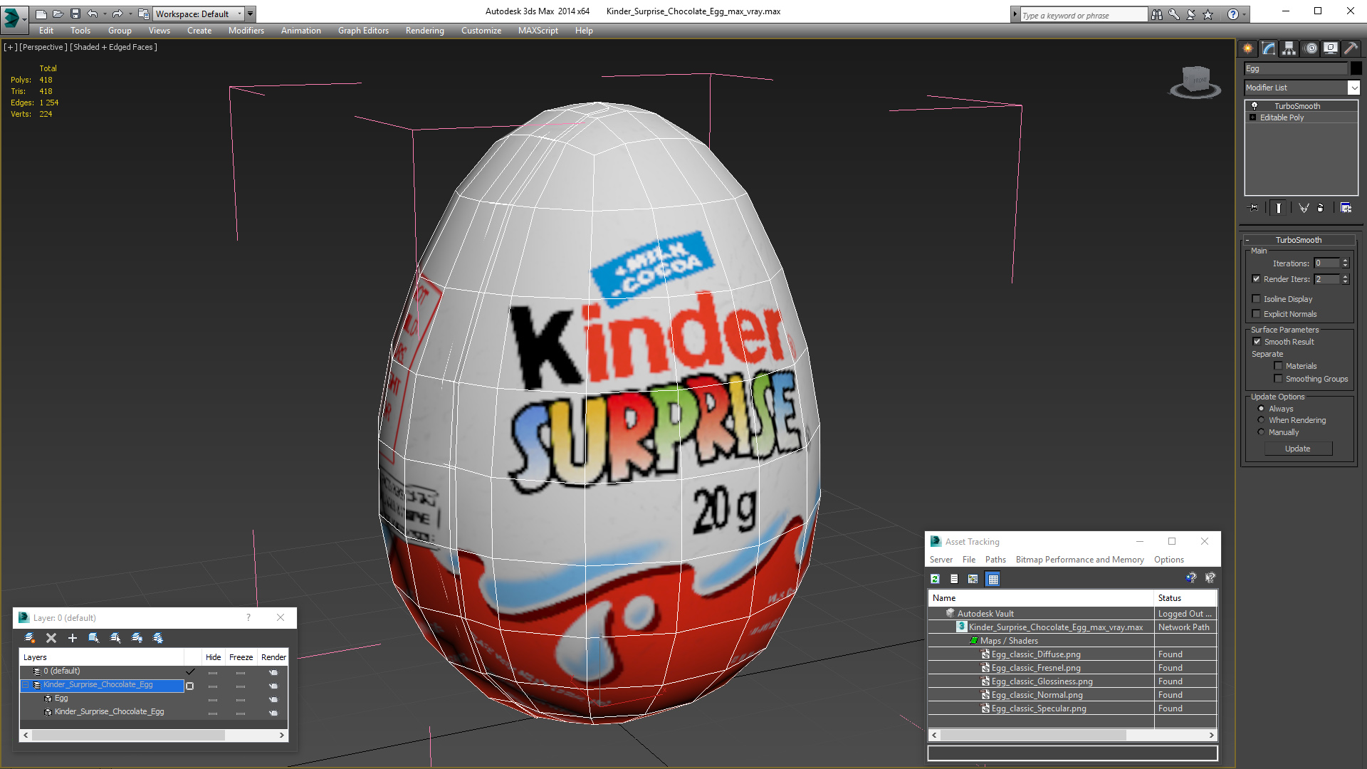 Kinder Surprise Chocolate Egg 3D model