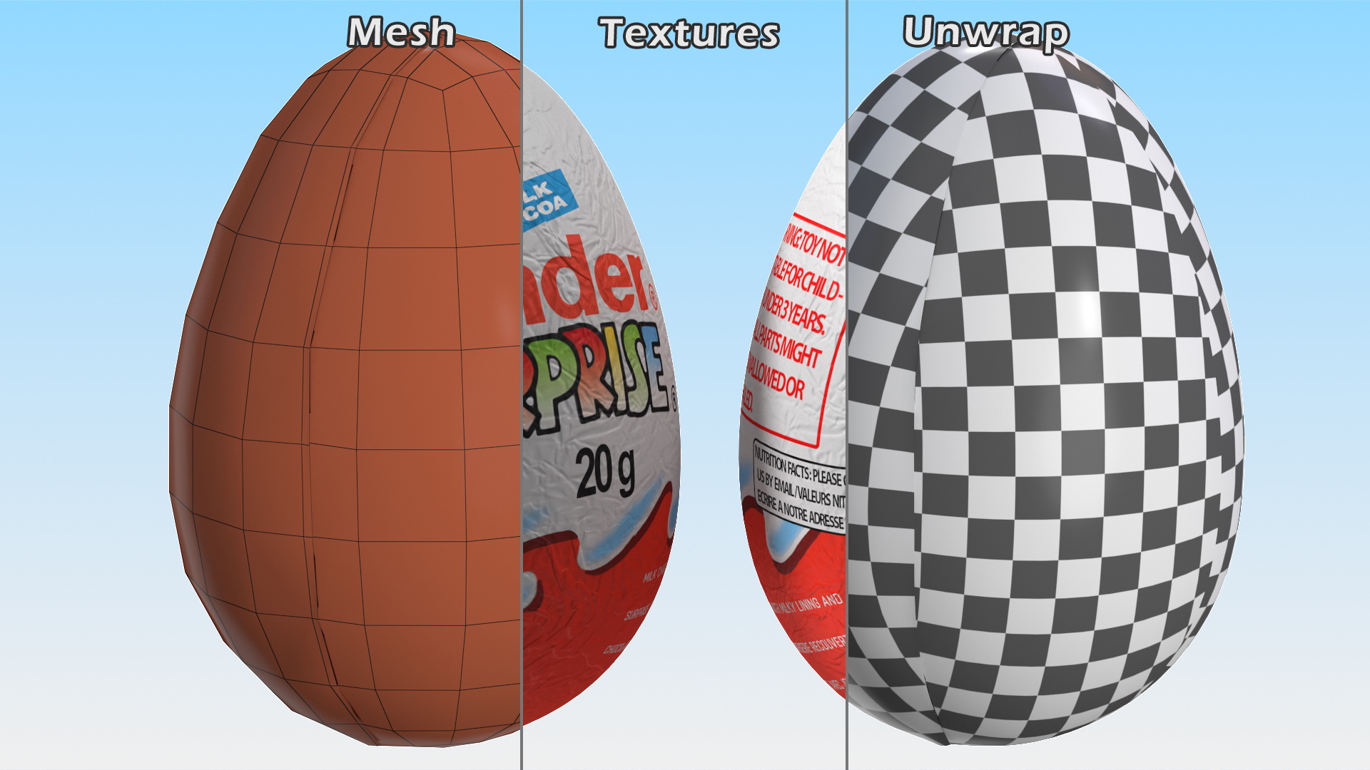 Kinder Surprise Chocolate Egg 3D model