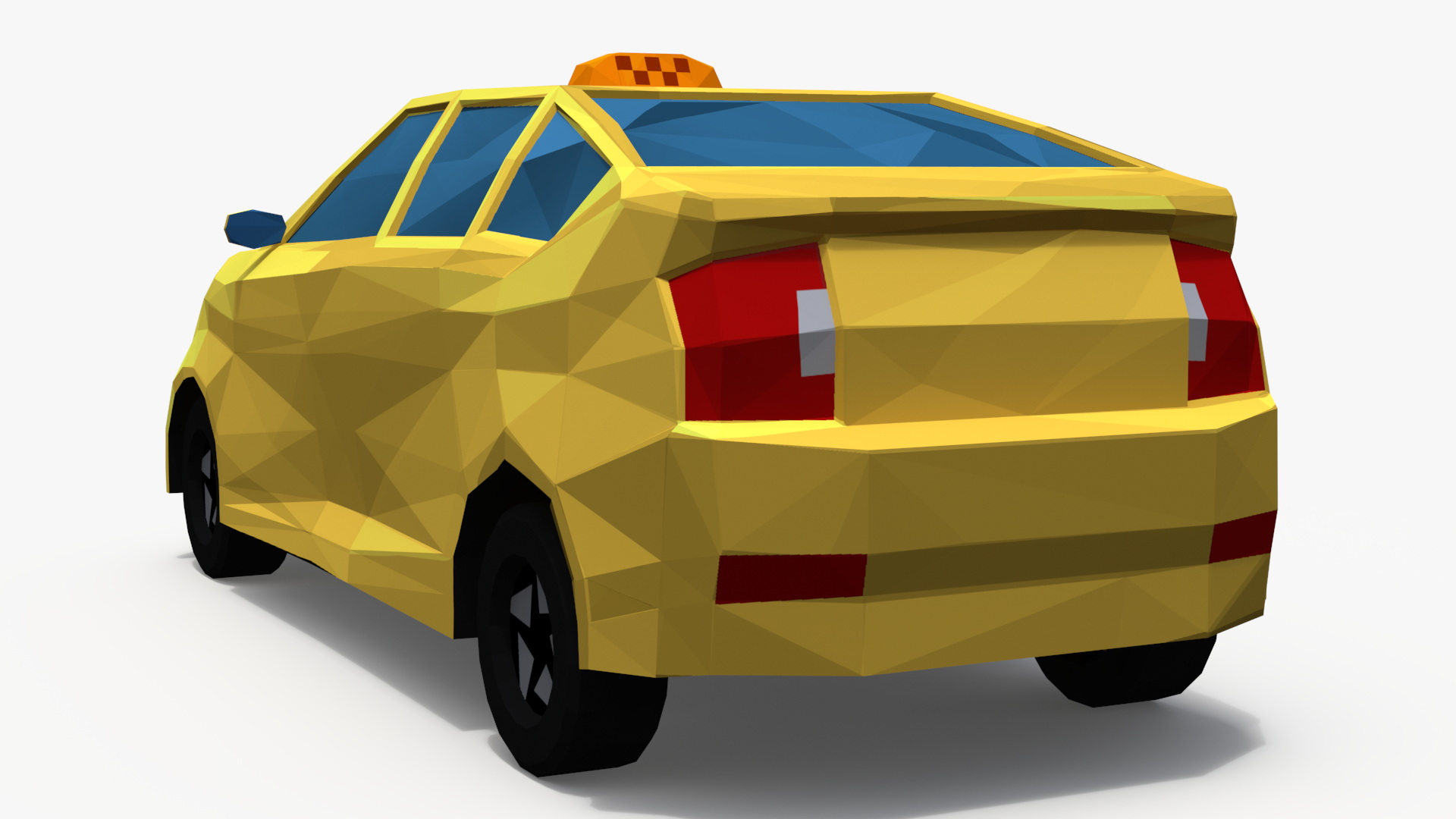 3D Low Poly Stylized Model Taxi model