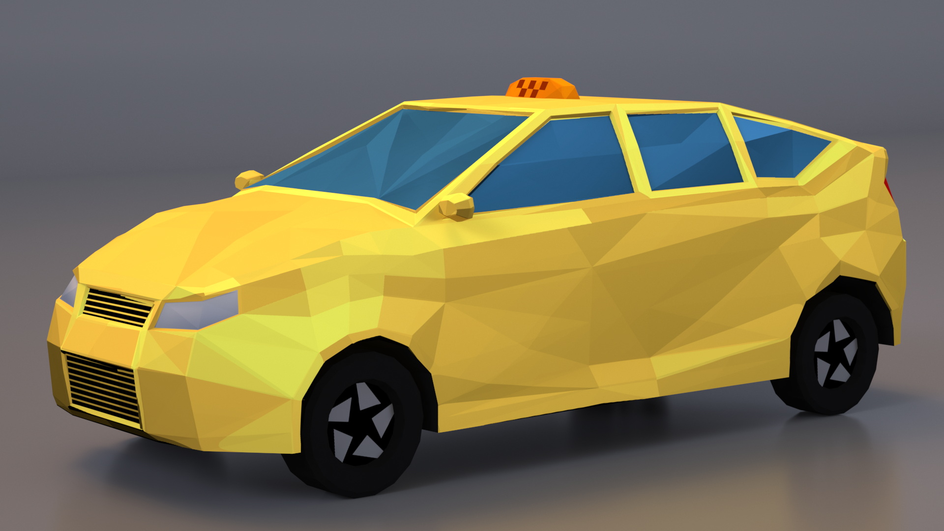 3D Low Poly Stylized Model Taxi model