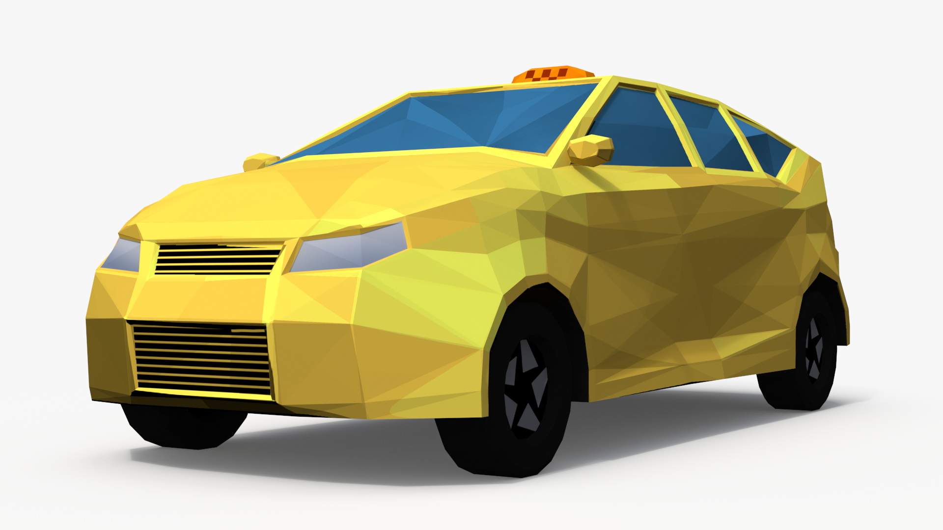 3D Low Poly Stylized Model Taxi model