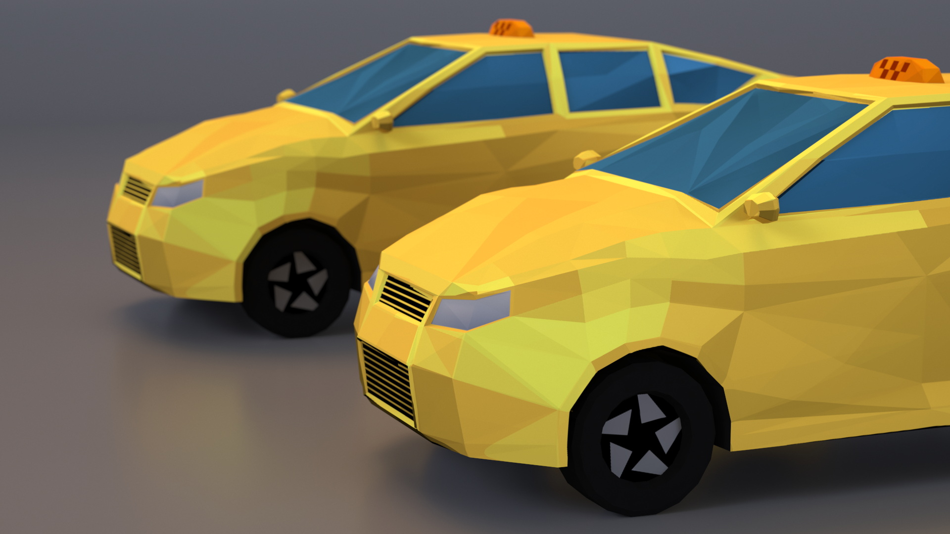3D Low Poly Stylized Model Taxi model