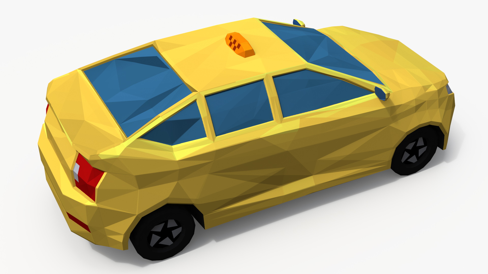 3D Low Poly Stylized Model Taxi model