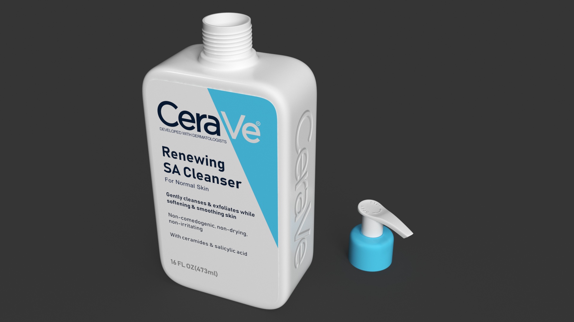 CeraVe Cleanser Dispenser Bottle 473 ml Blue 3D model