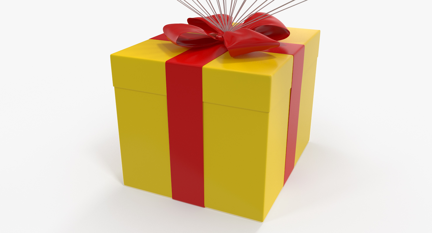 3D Twin Parachute Gift Box model