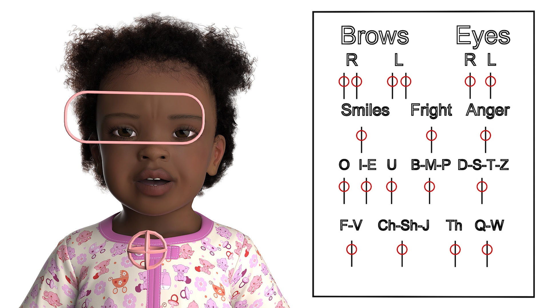 3D Little African Girl Light Skin in Full Bodysuit Fur Rigged model