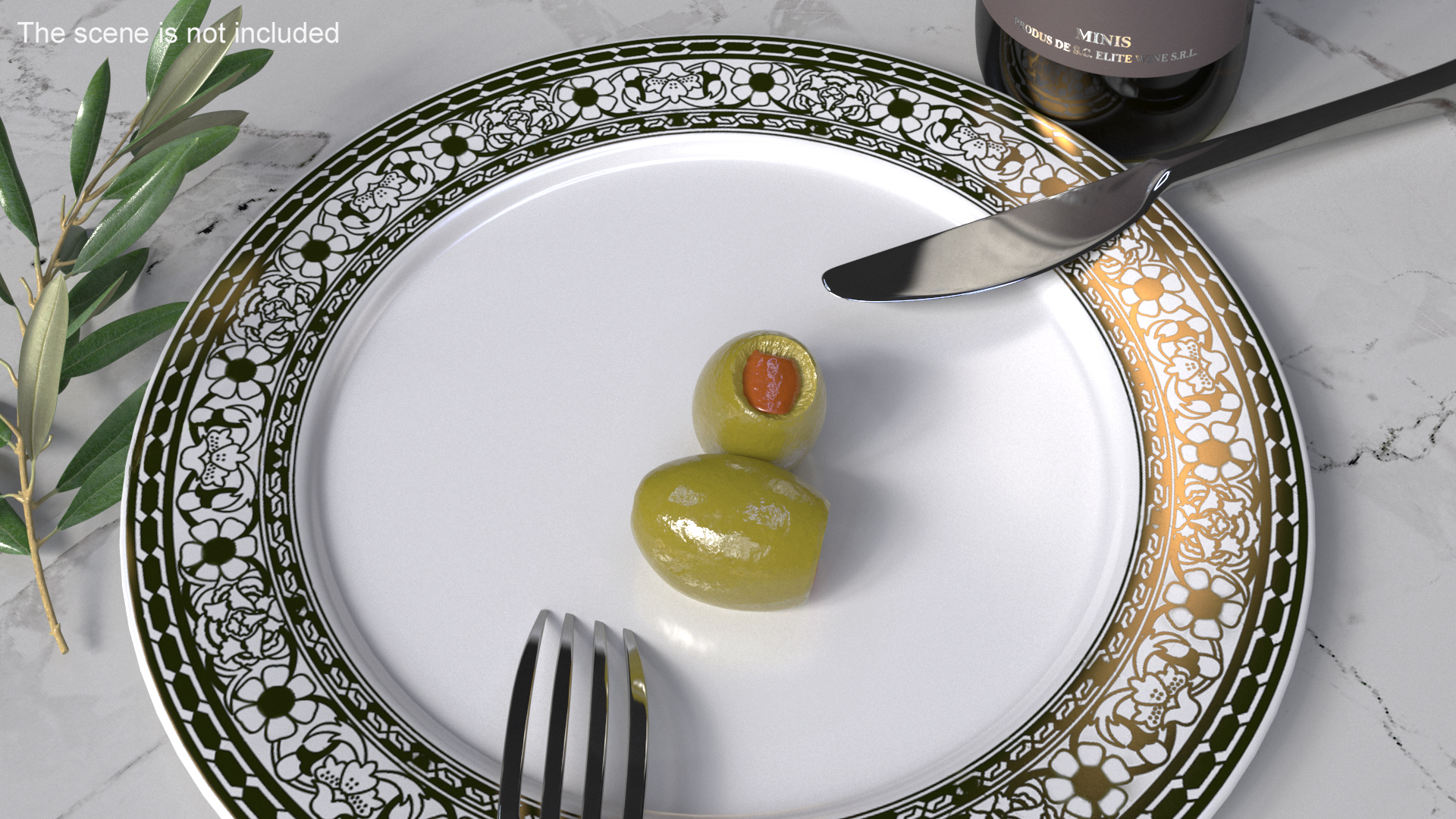 3D model Green Olives Stuffed