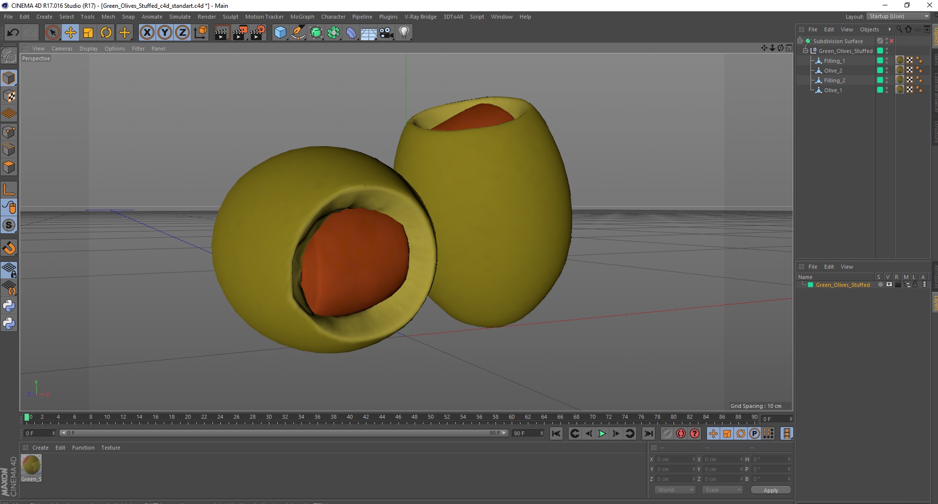 3D model Green Olives Stuffed