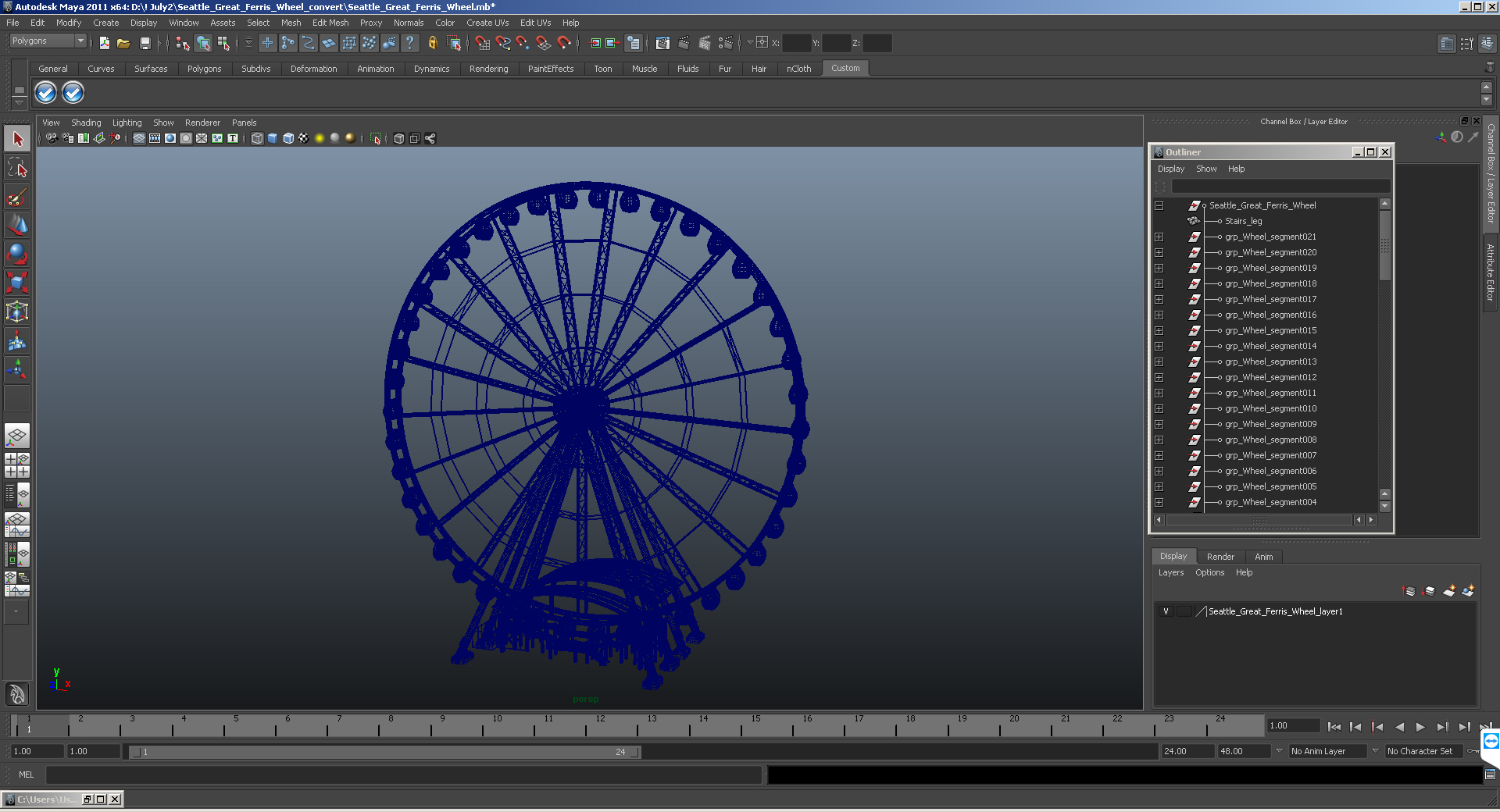3D Seattle Great Ferris Wheel