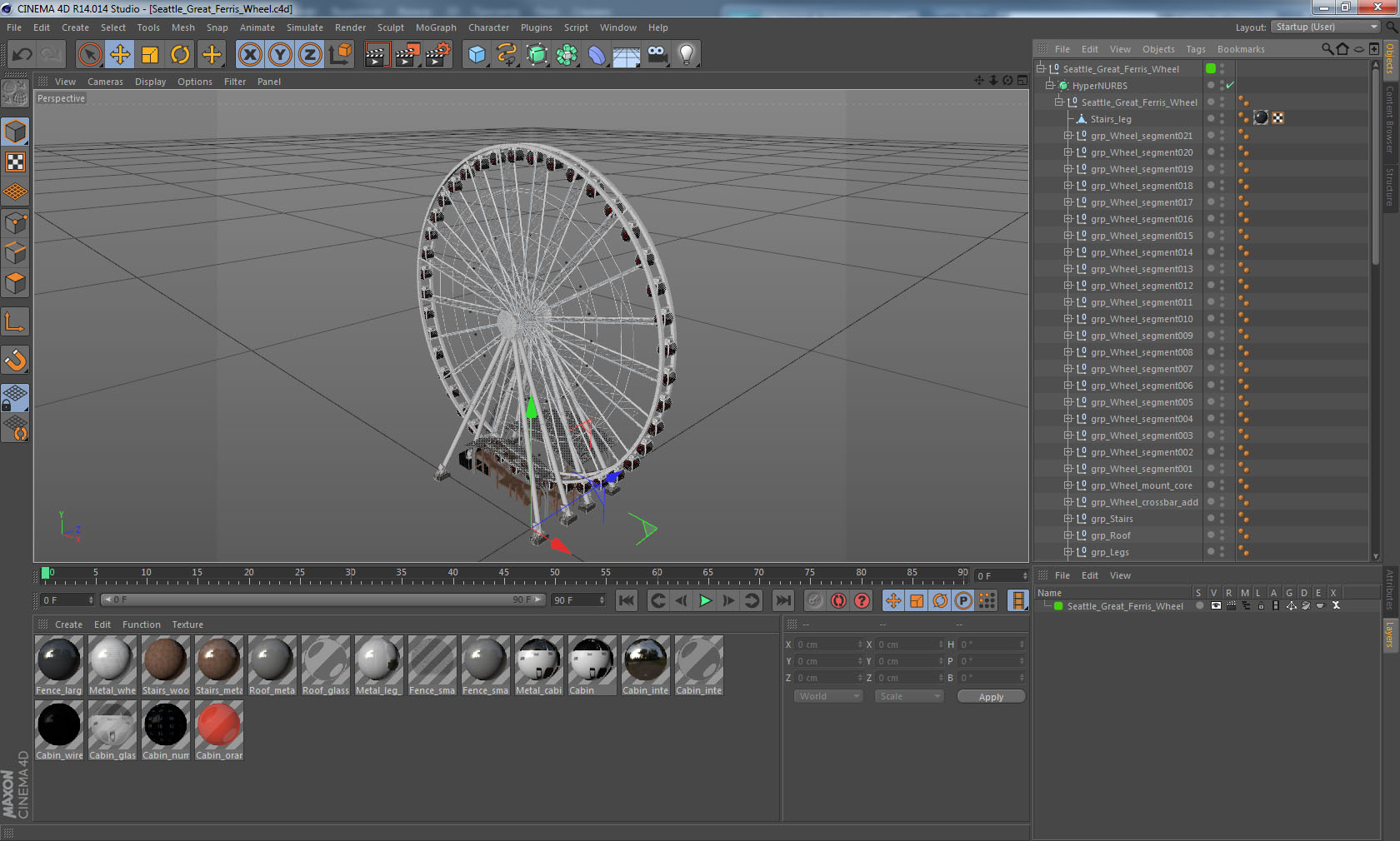 3D Seattle Great Ferris Wheel
