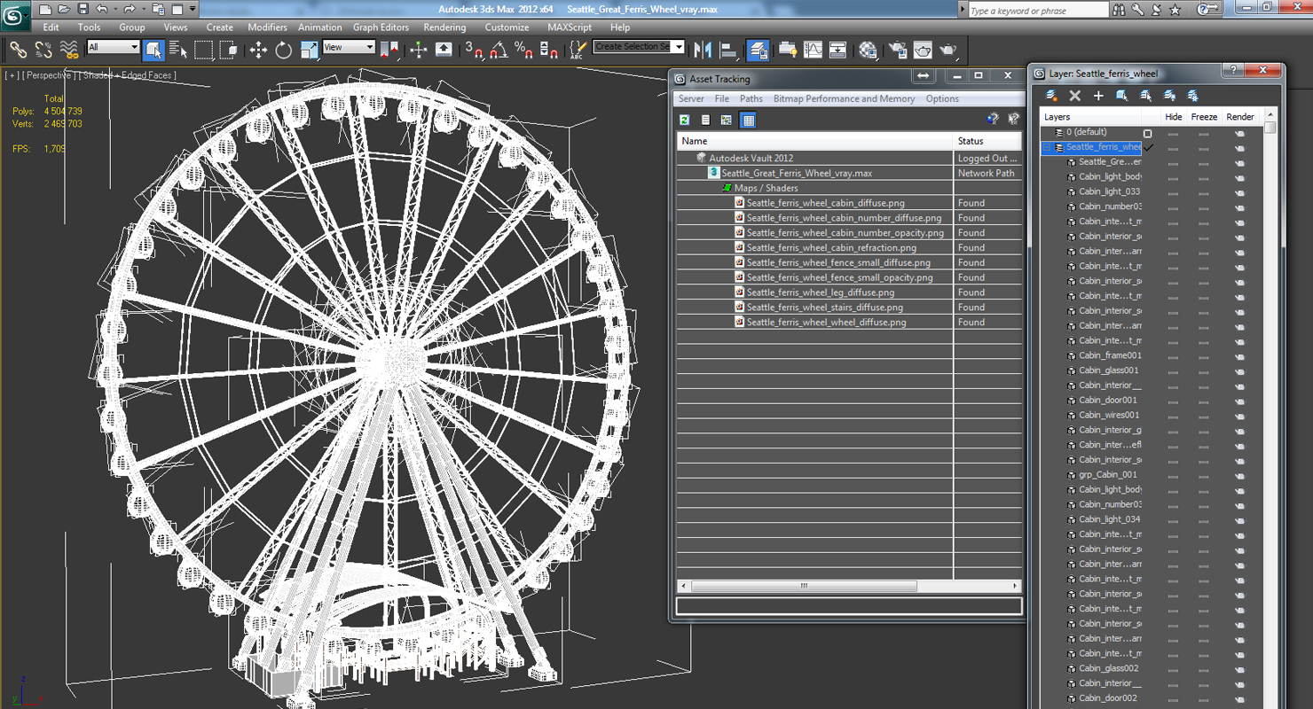 3D Seattle Great Ferris Wheel