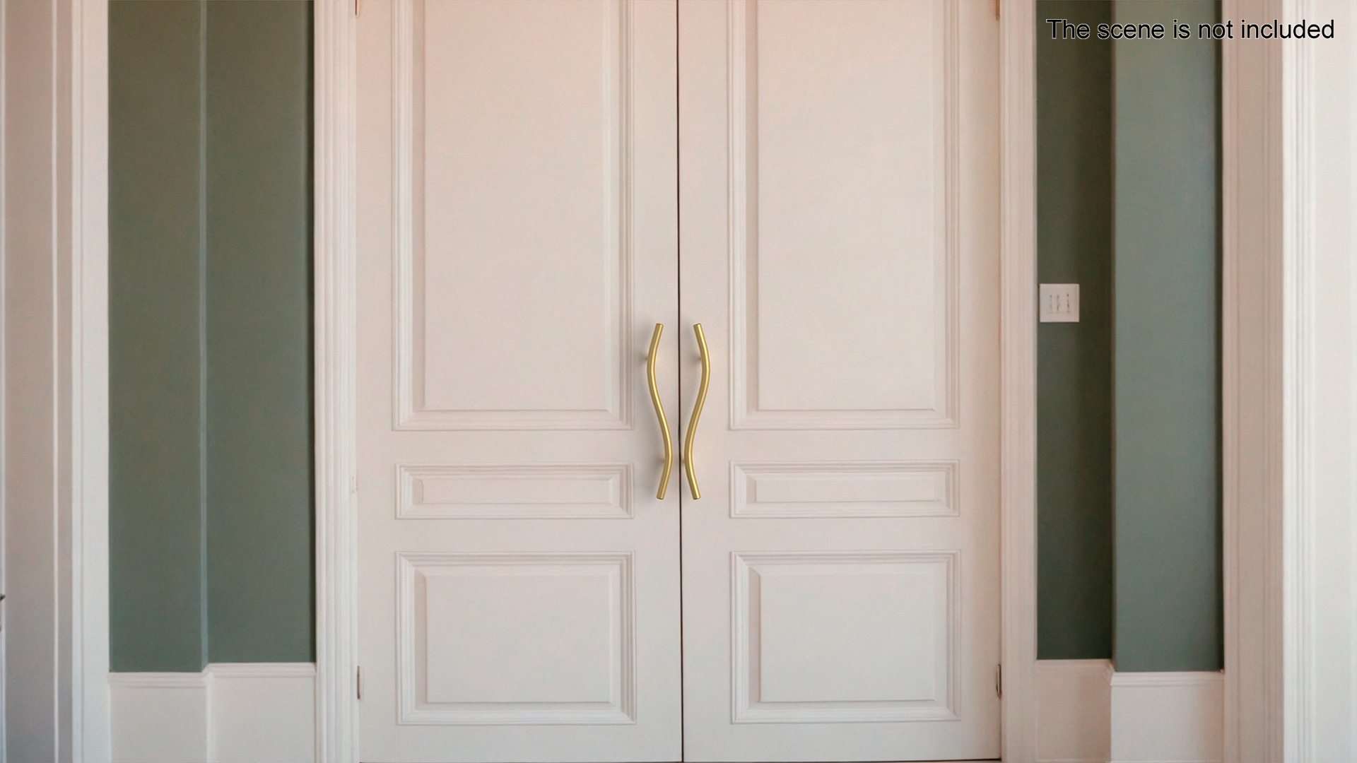 Door Handles Thin Wave Gold 3D