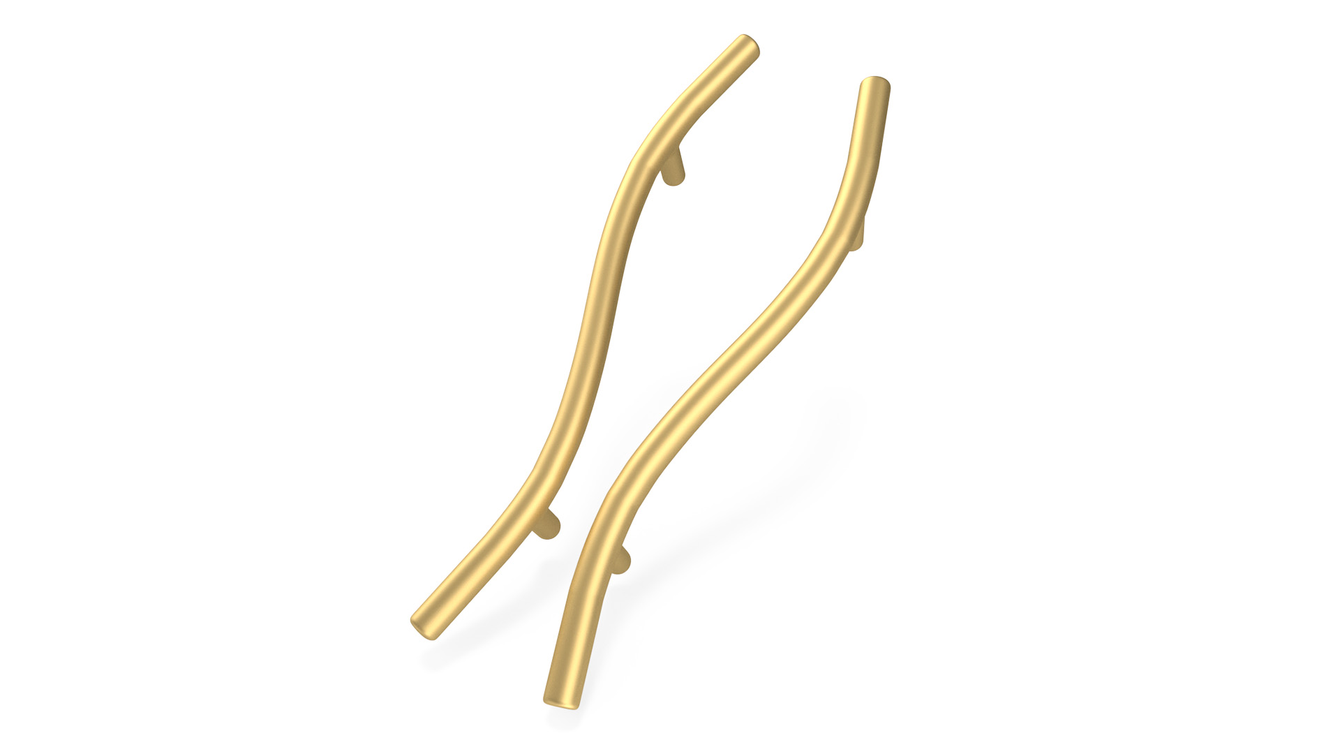 Door Handles Thin Wave Gold 3D