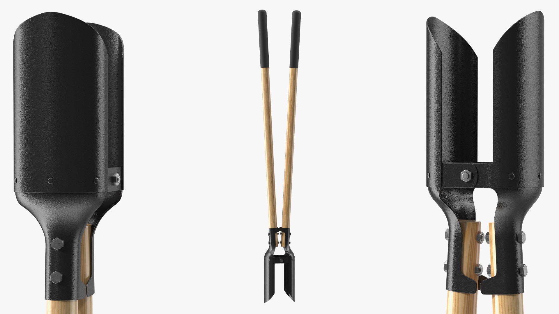 3D Hole Digger Wood Handle model