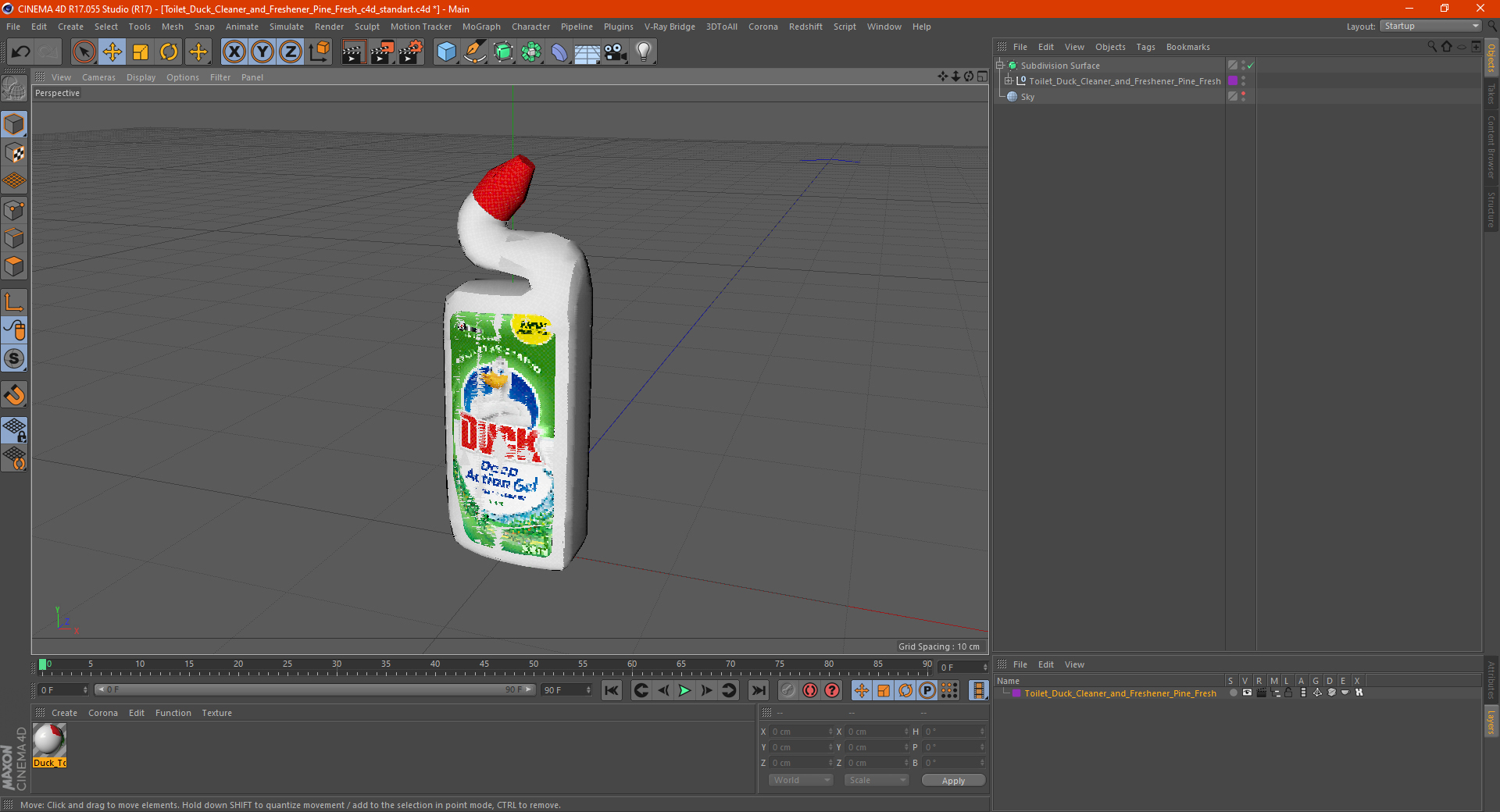 Toilet Duck Cleaner and Freshener Pine Fresh 3D model