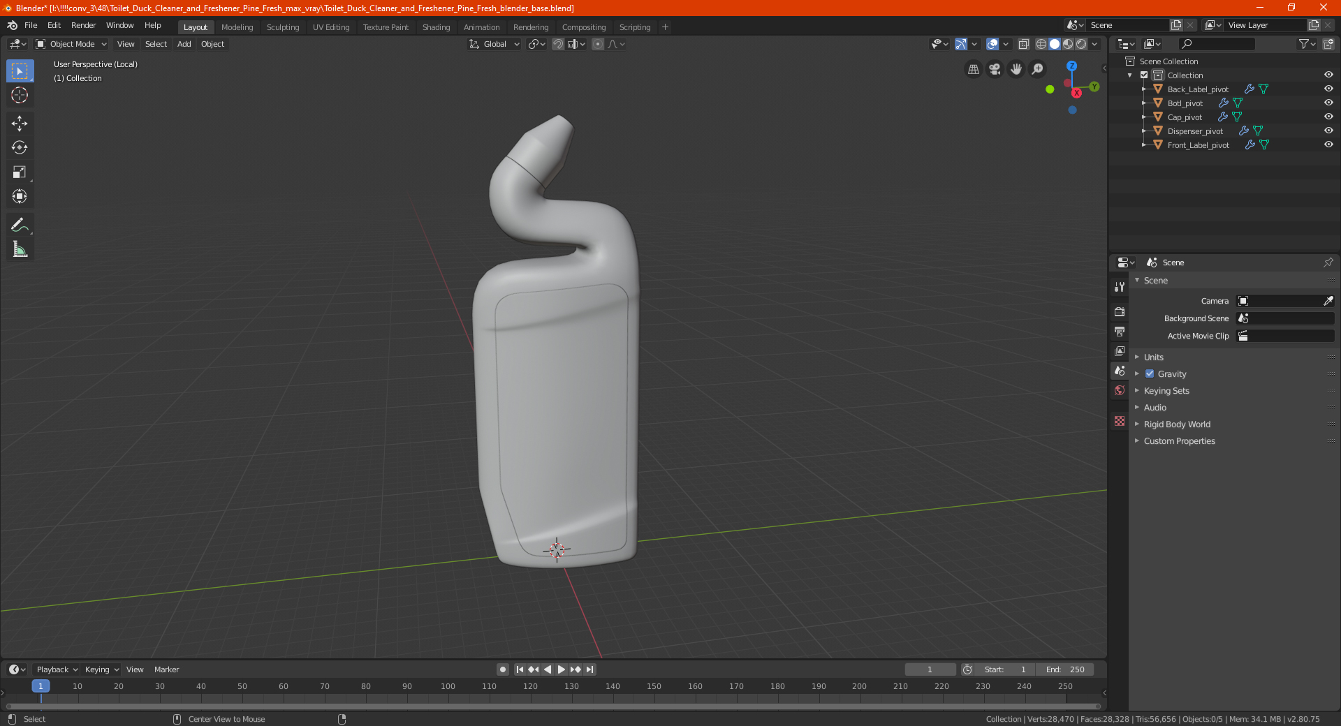 Toilet Duck Cleaner and Freshener Pine Fresh 3D model