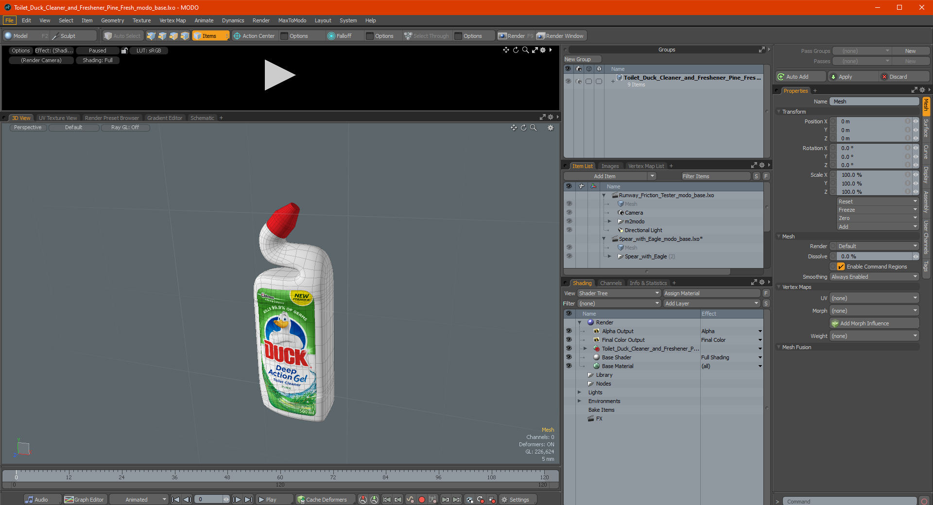 Toilet Duck Cleaner and Freshener Pine Fresh 3D model
