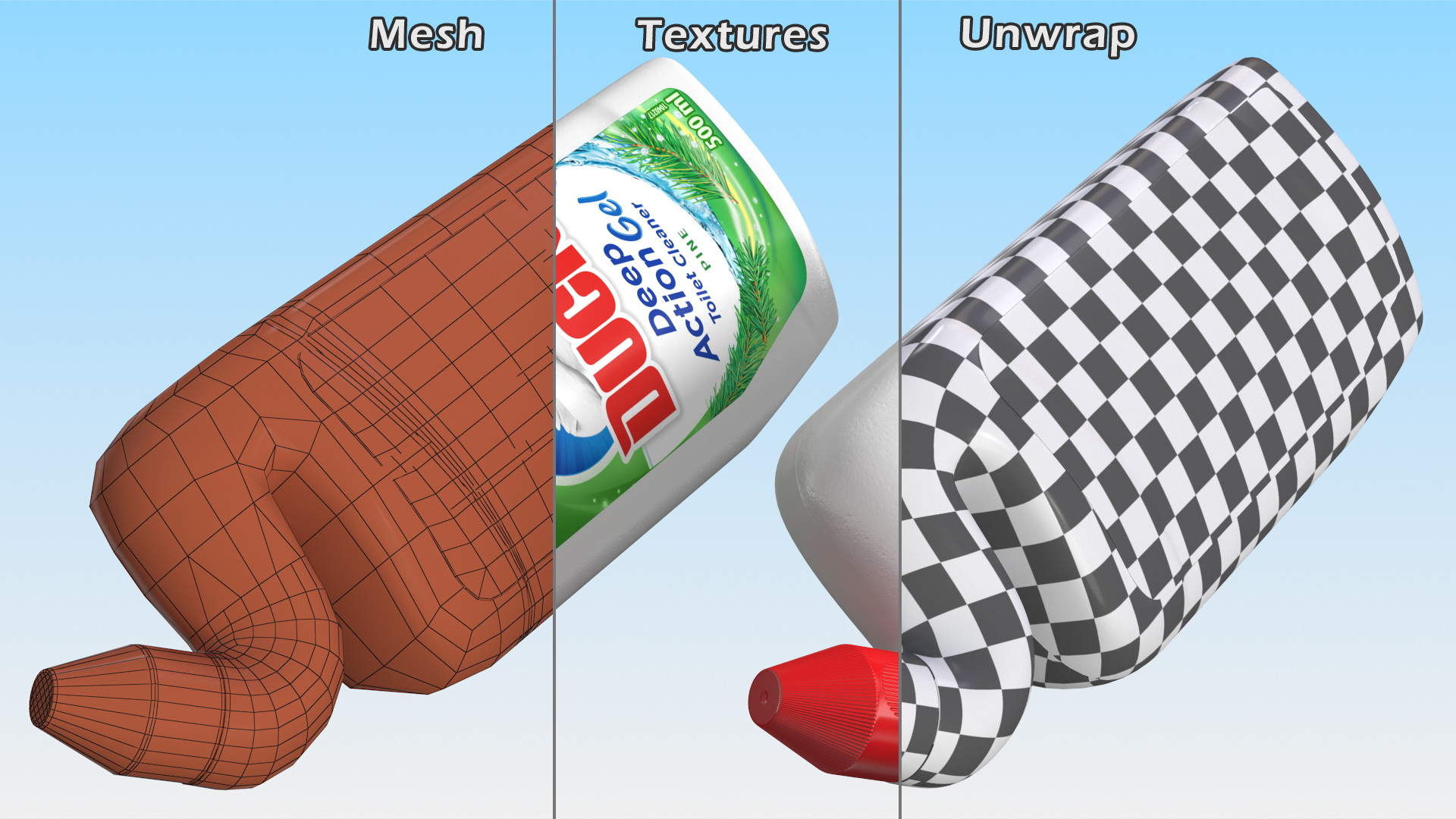 Toilet Duck Cleaner and Freshener Pine Fresh 3D model