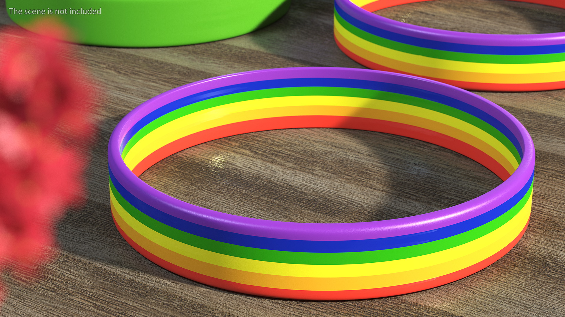 3D Rainbow Rubber Bracelet model