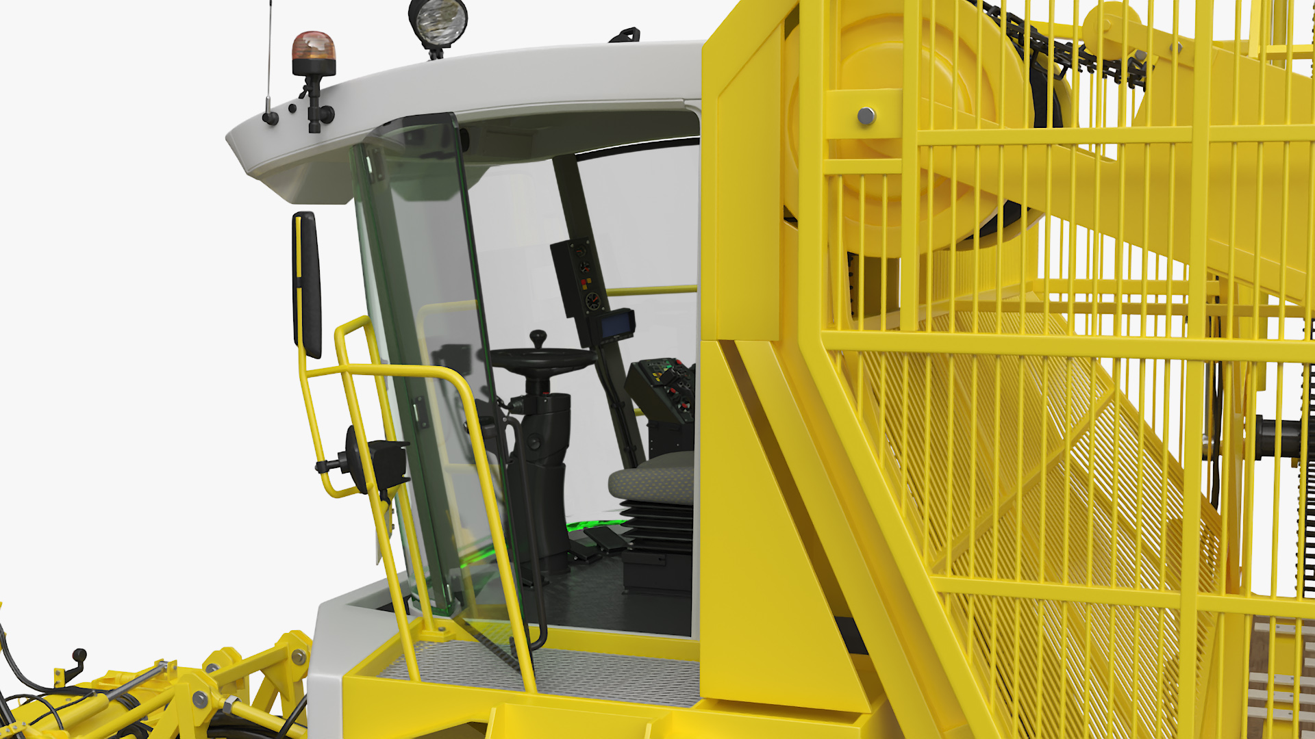 Agricultural Beet Harvester Machine Yellow Rigged 3D model