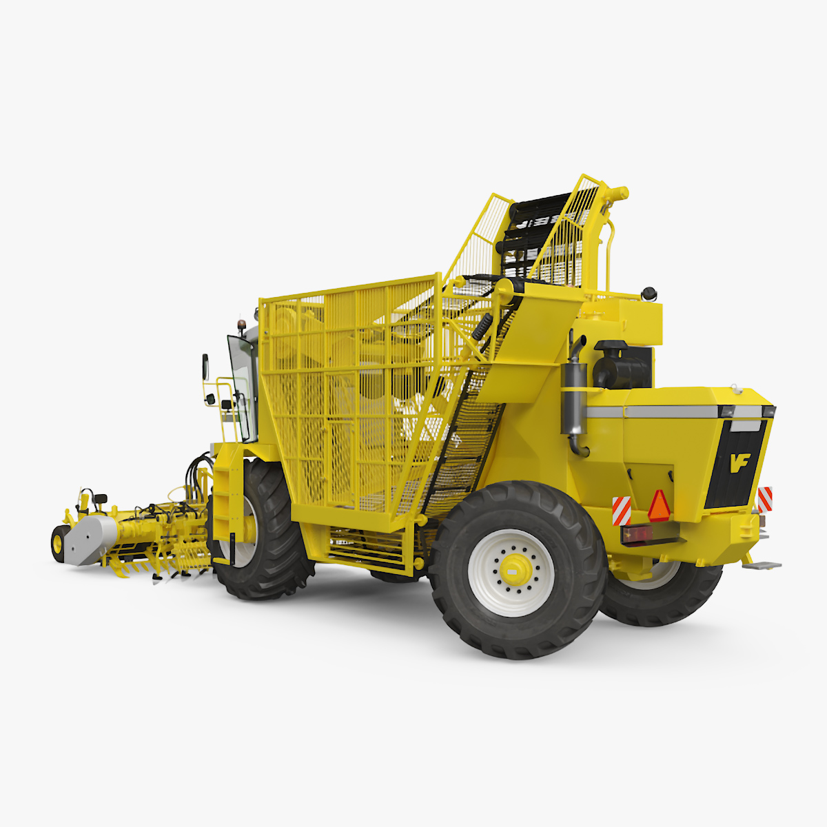 Agricultural Beet Harvester Machine Yellow Rigged 3D model