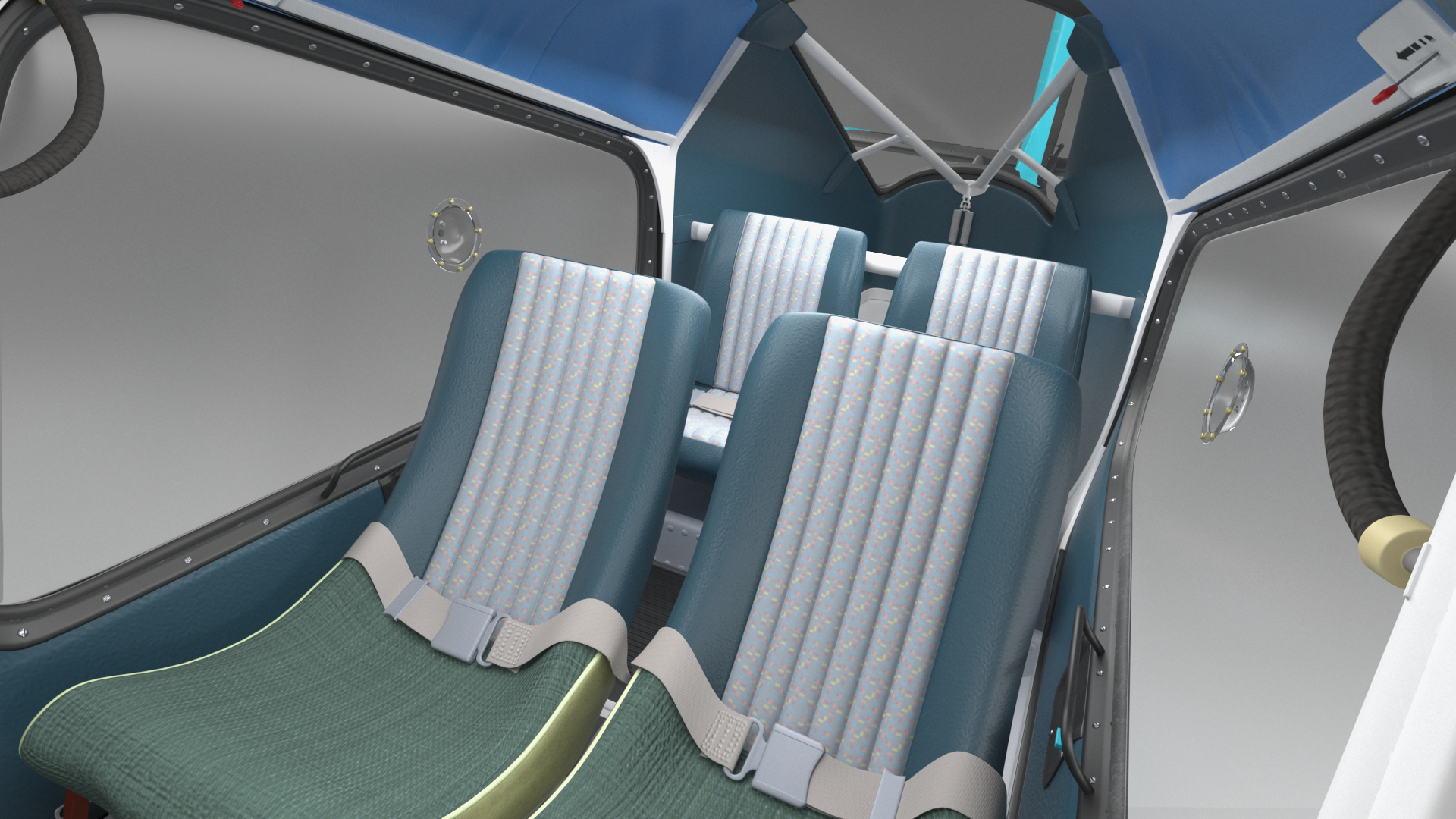 3D model American Light Aircraft Black Rigged for Cinema 4D