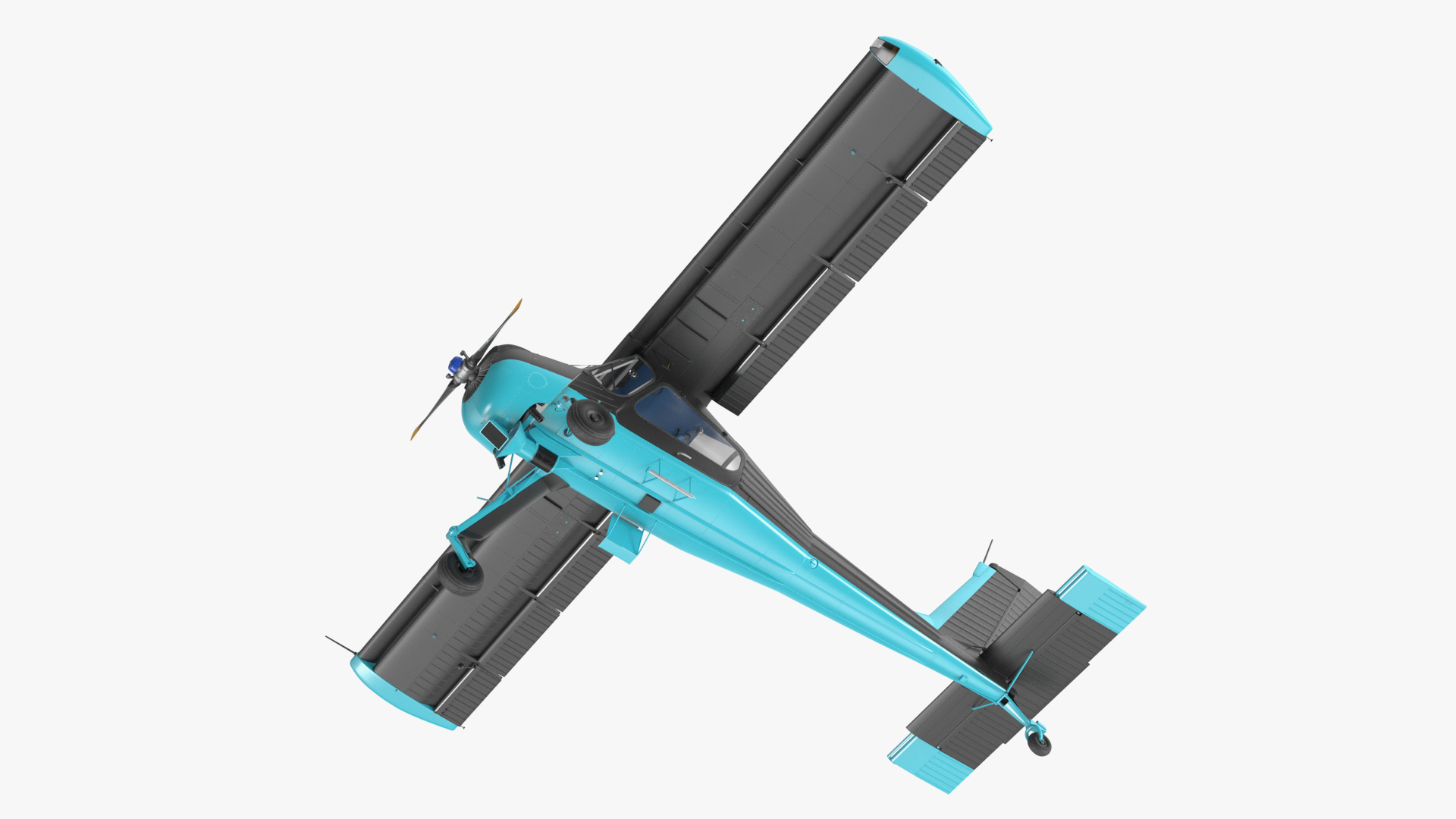 3D model American Light Aircraft Black Rigged for Cinema 4D