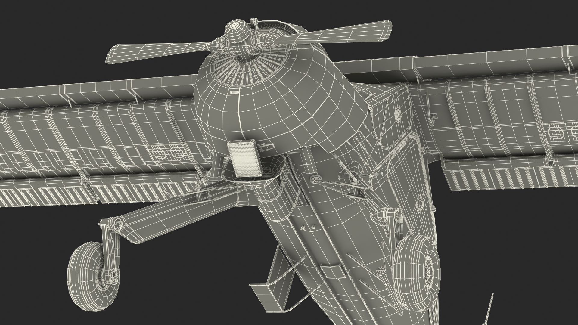 3D model American Light Aircraft Black Rigged for Cinema 4D