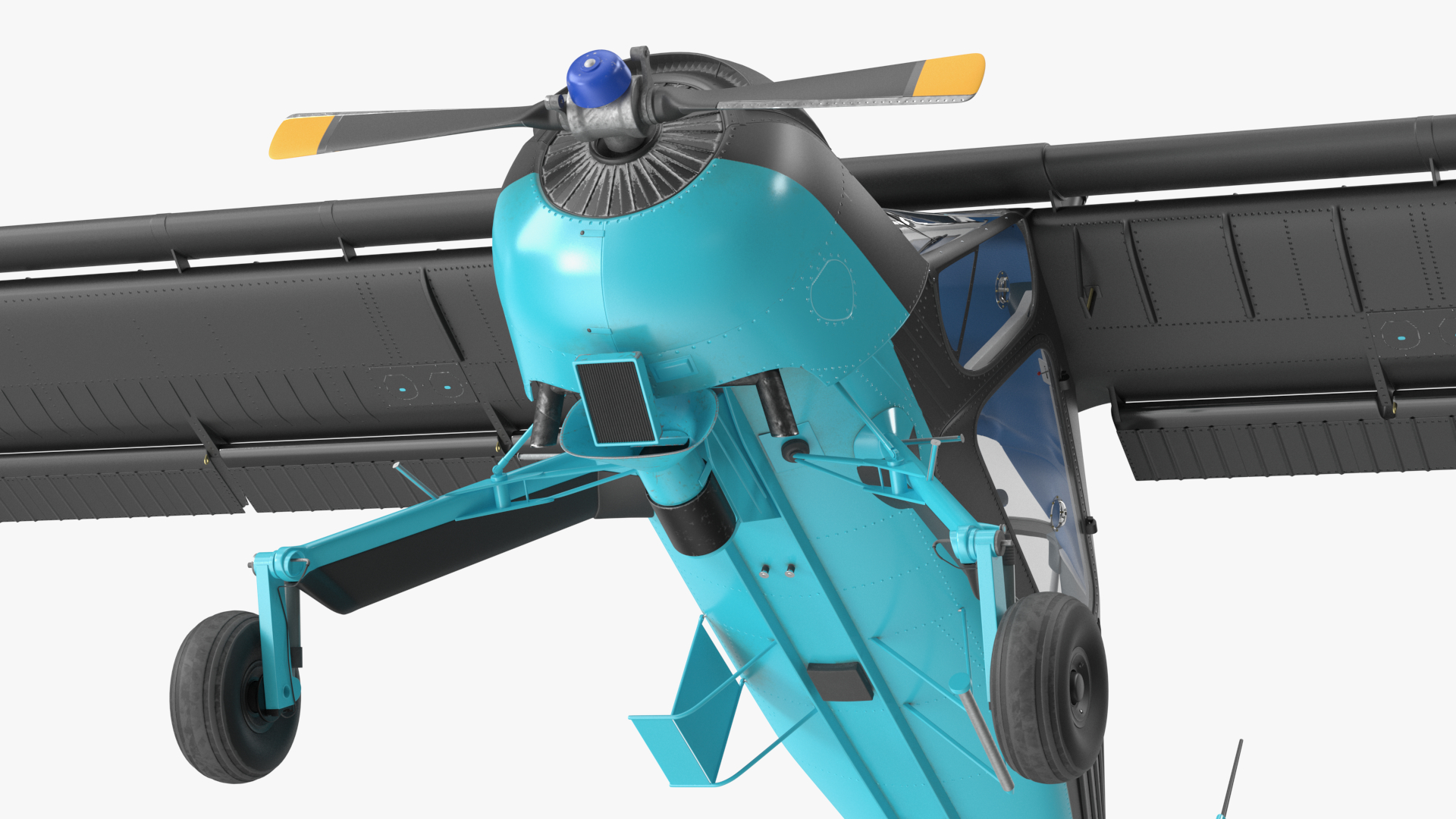 3D model American Light Aircraft Black Rigged for Cinema 4D