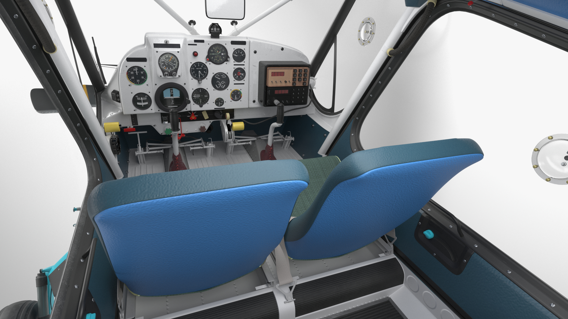 3D model American Light Aircraft Black Rigged for Cinema 4D