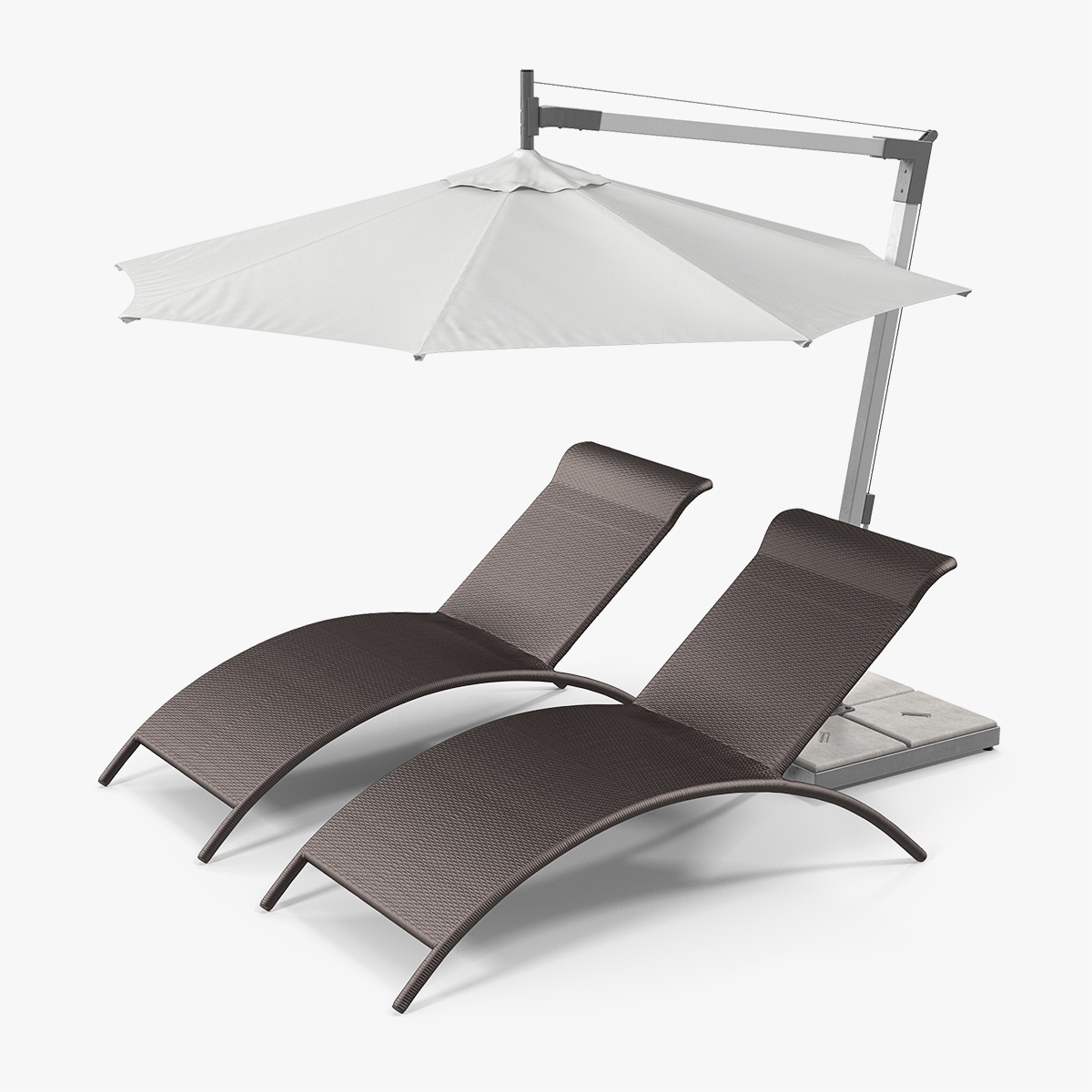Sun Lounge Chairs and Umbrella
