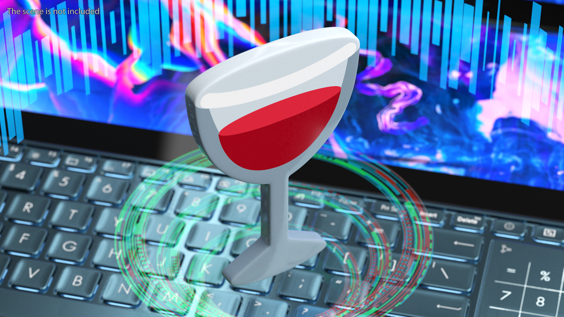 3D Wine Glass Emoji