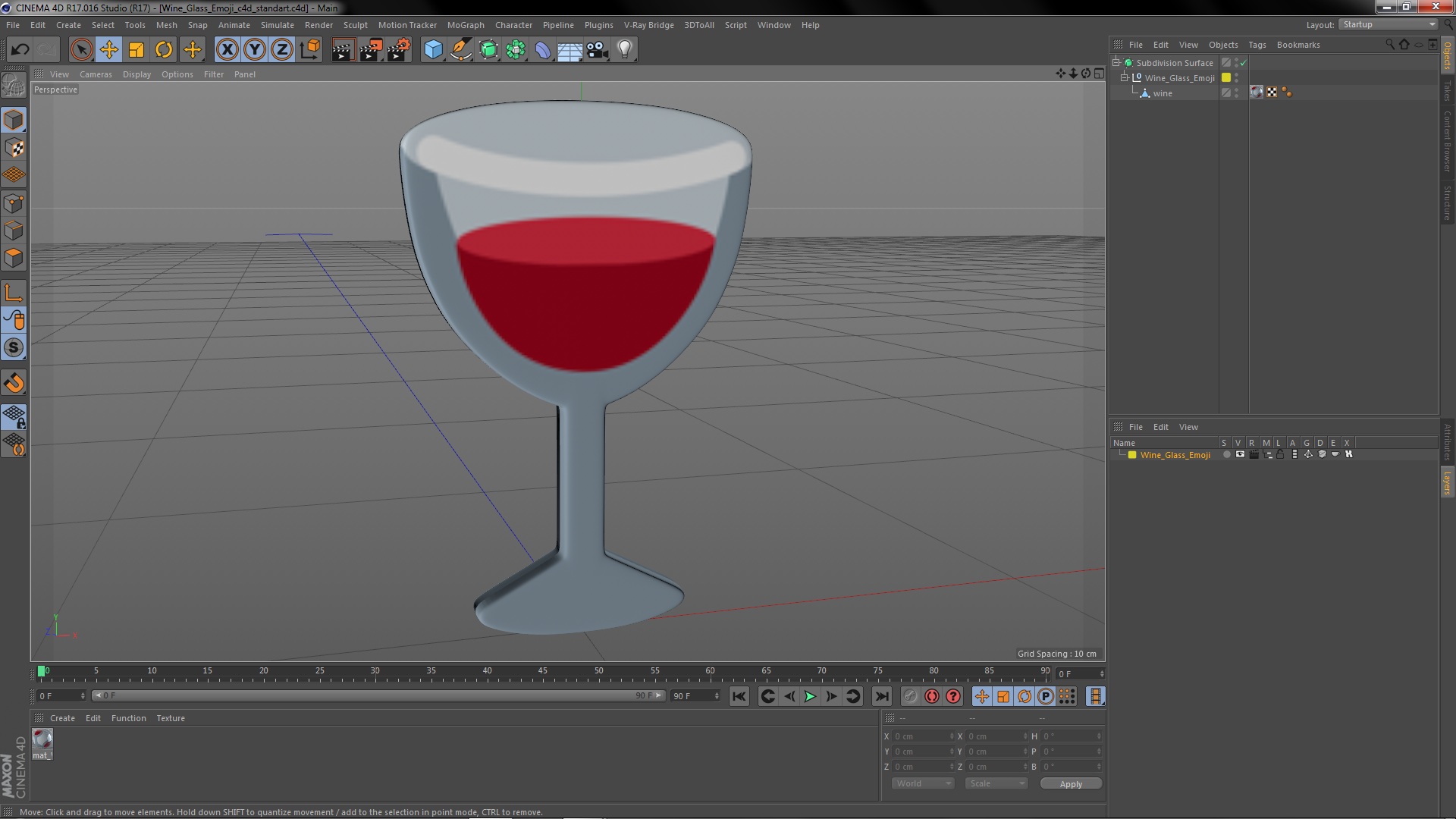 3D Wine Glass Emoji