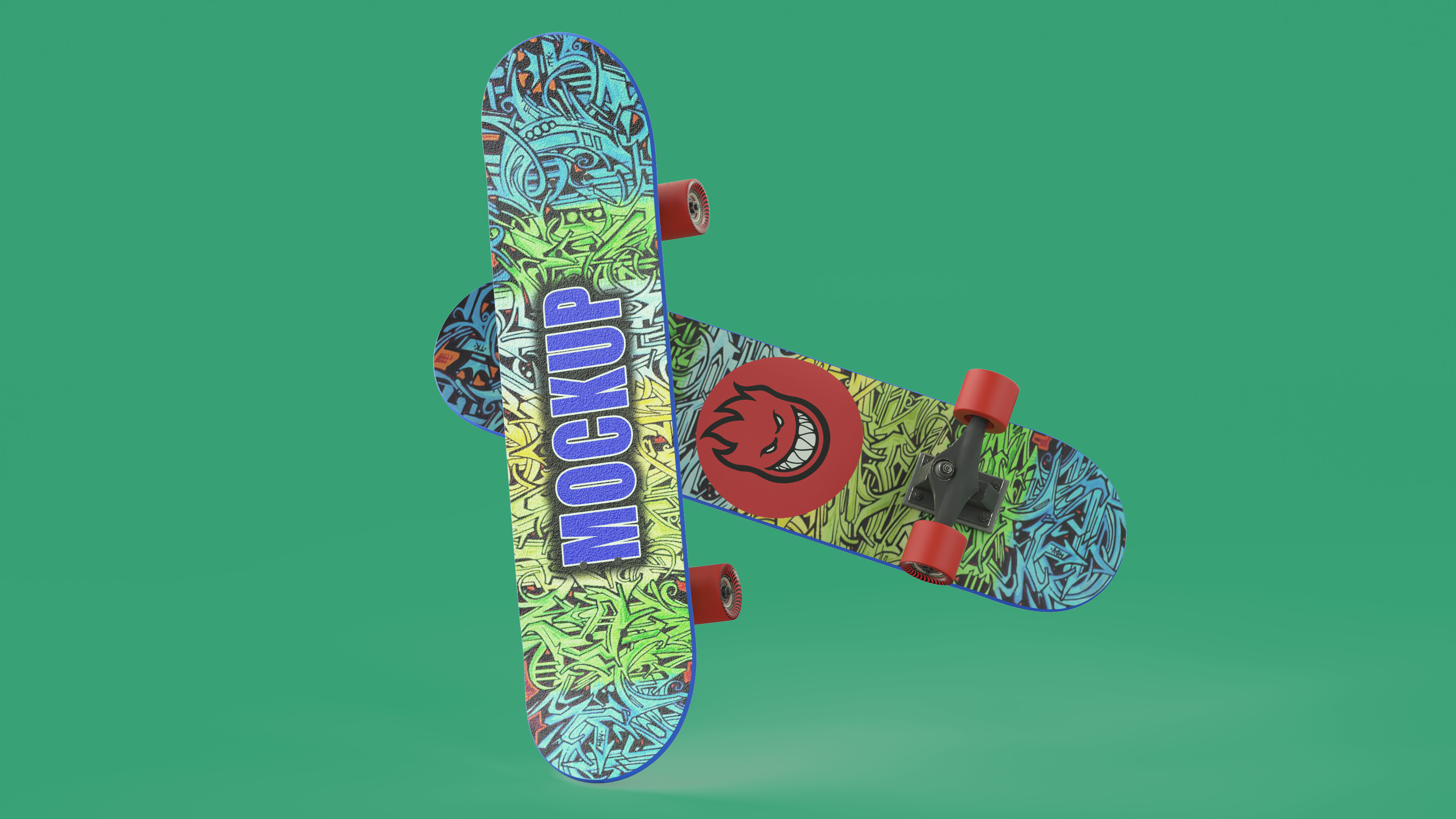 Classic Skateboard Spitfire Logo 3D