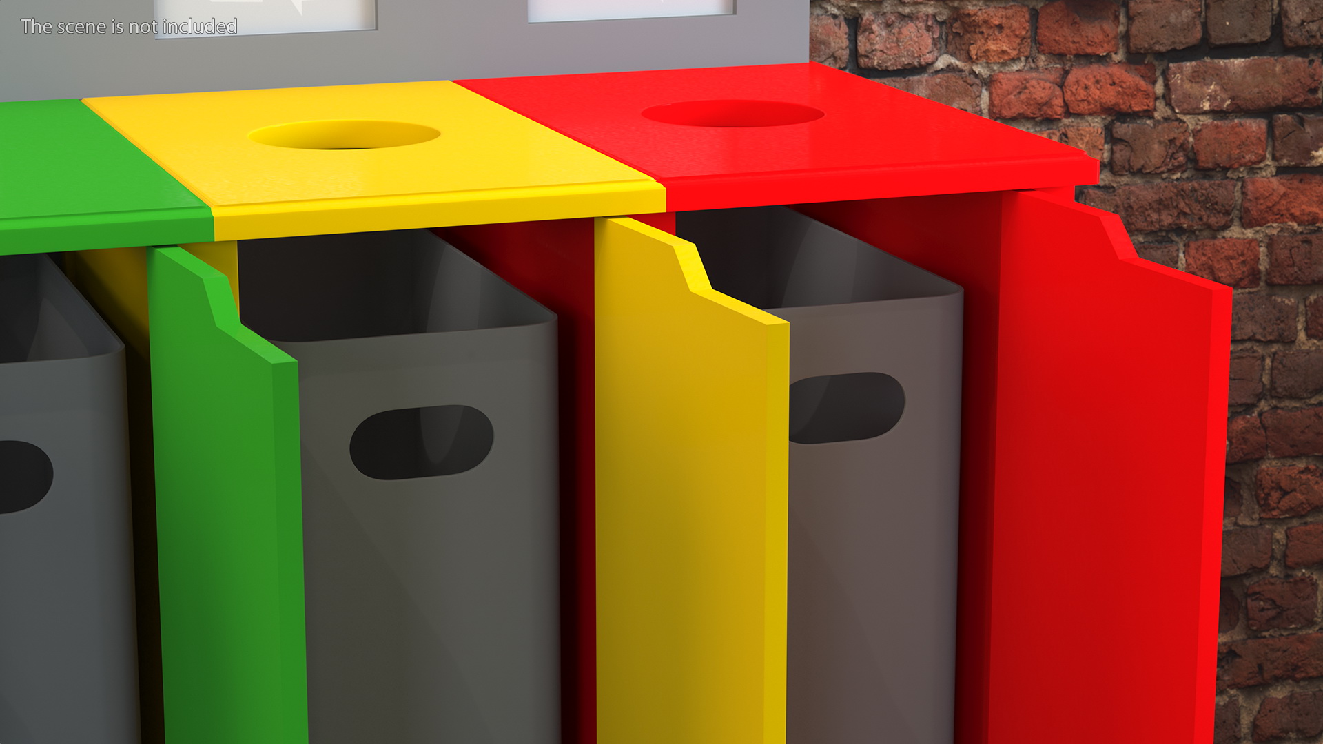 3D model Sort Recycling Bins Multicolor