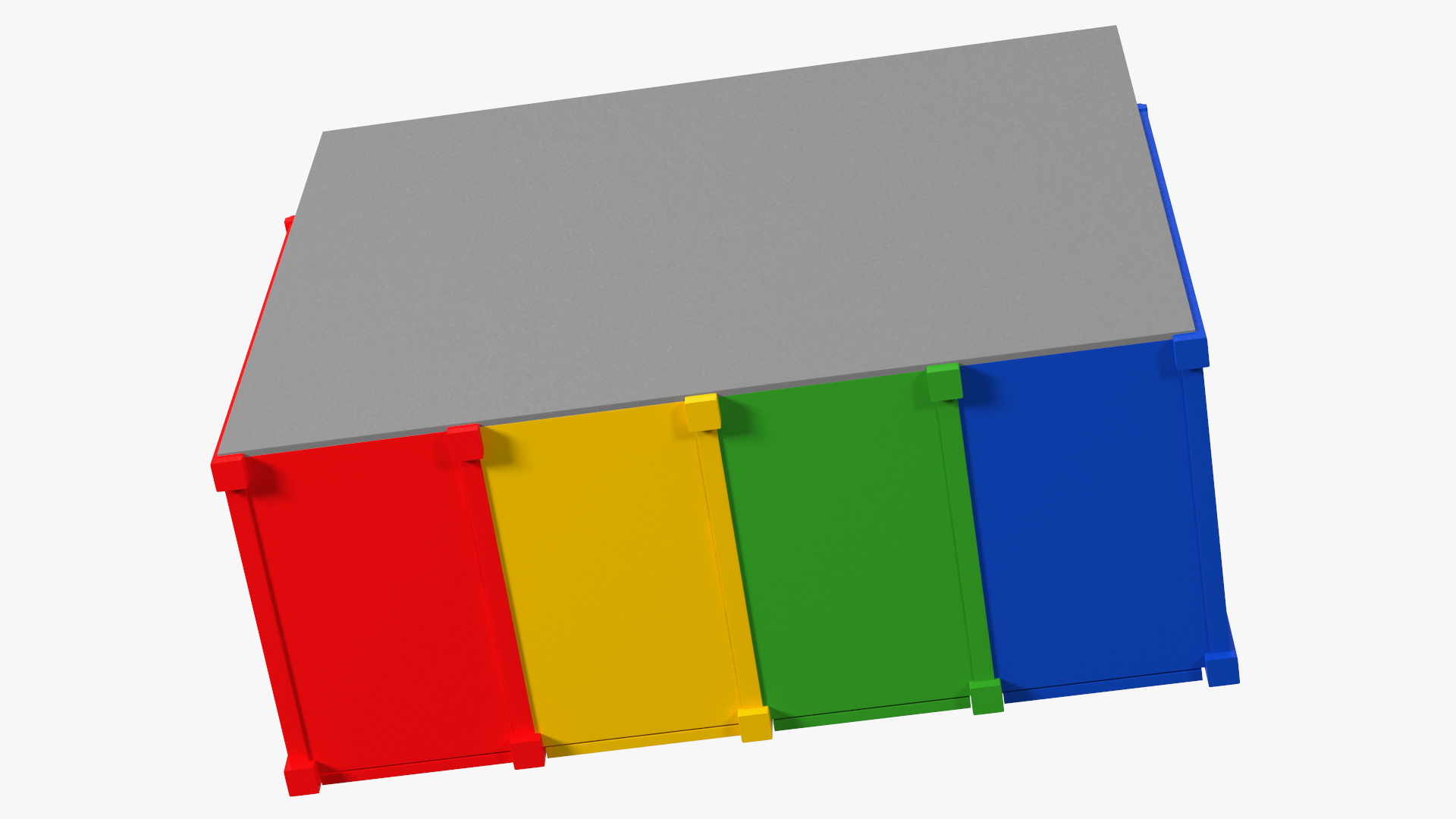 3D model Sort Recycling Bins Multicolor