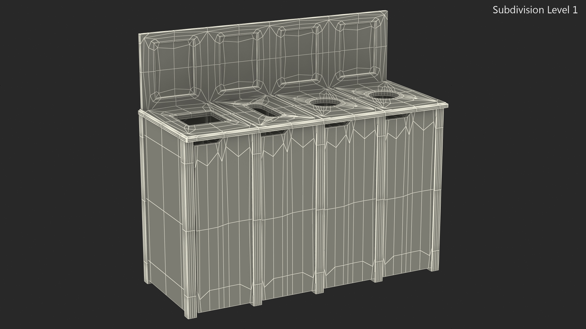 3D model Sort Recycling Bins Multicolor