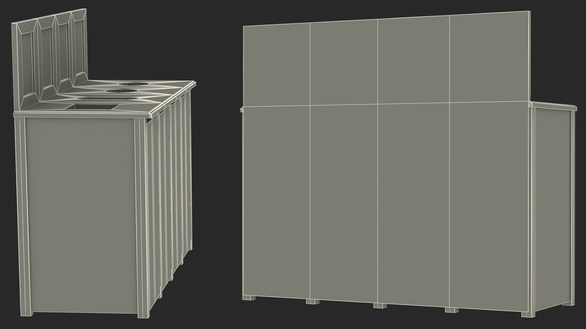 3D model Sort Recycling Bins Multicolor