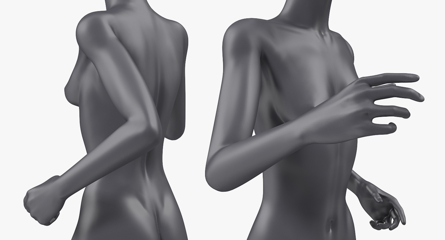Female Mannequin Grey Running Pose 3D model
