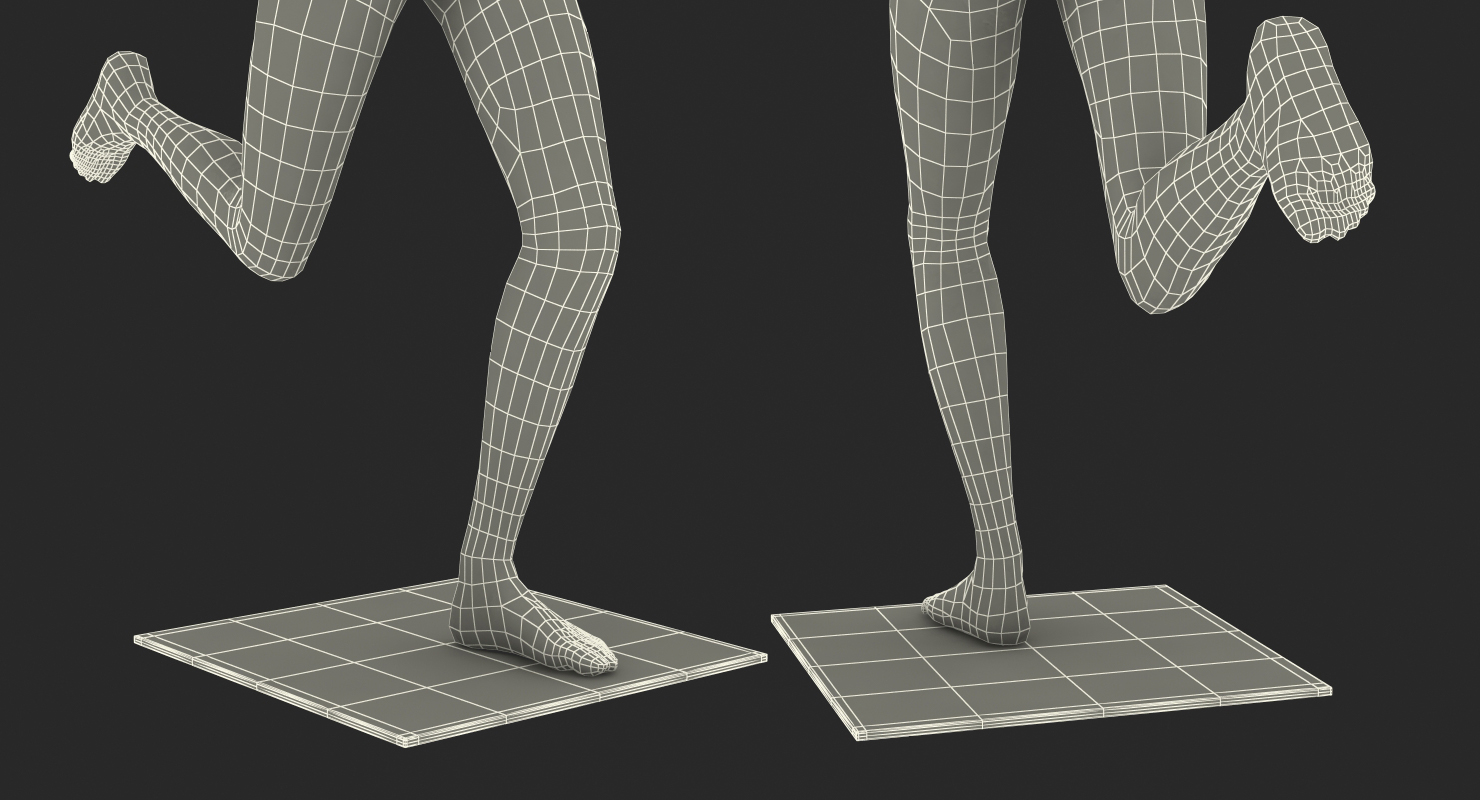 Female Mannequin Grey Running Pose 3D model