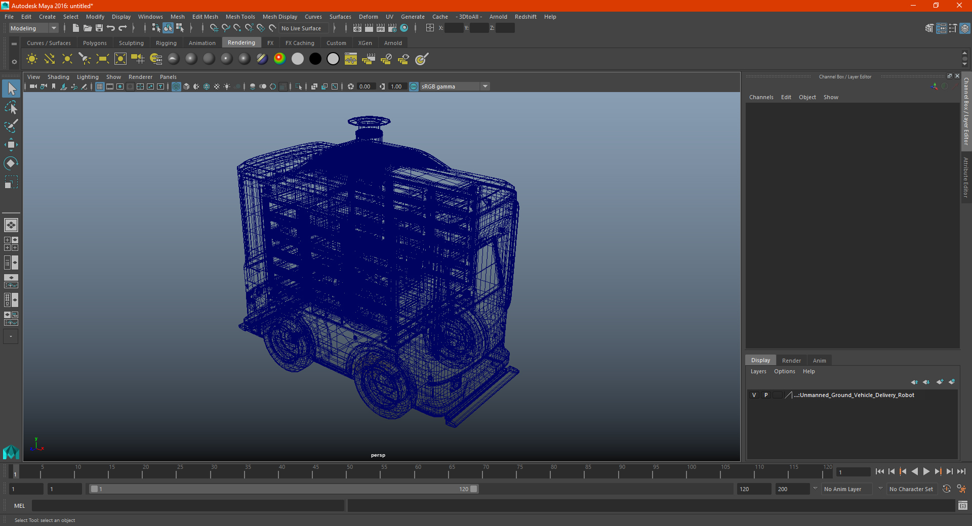 3D Unmanned Ground Vehicle Delivery Robot model