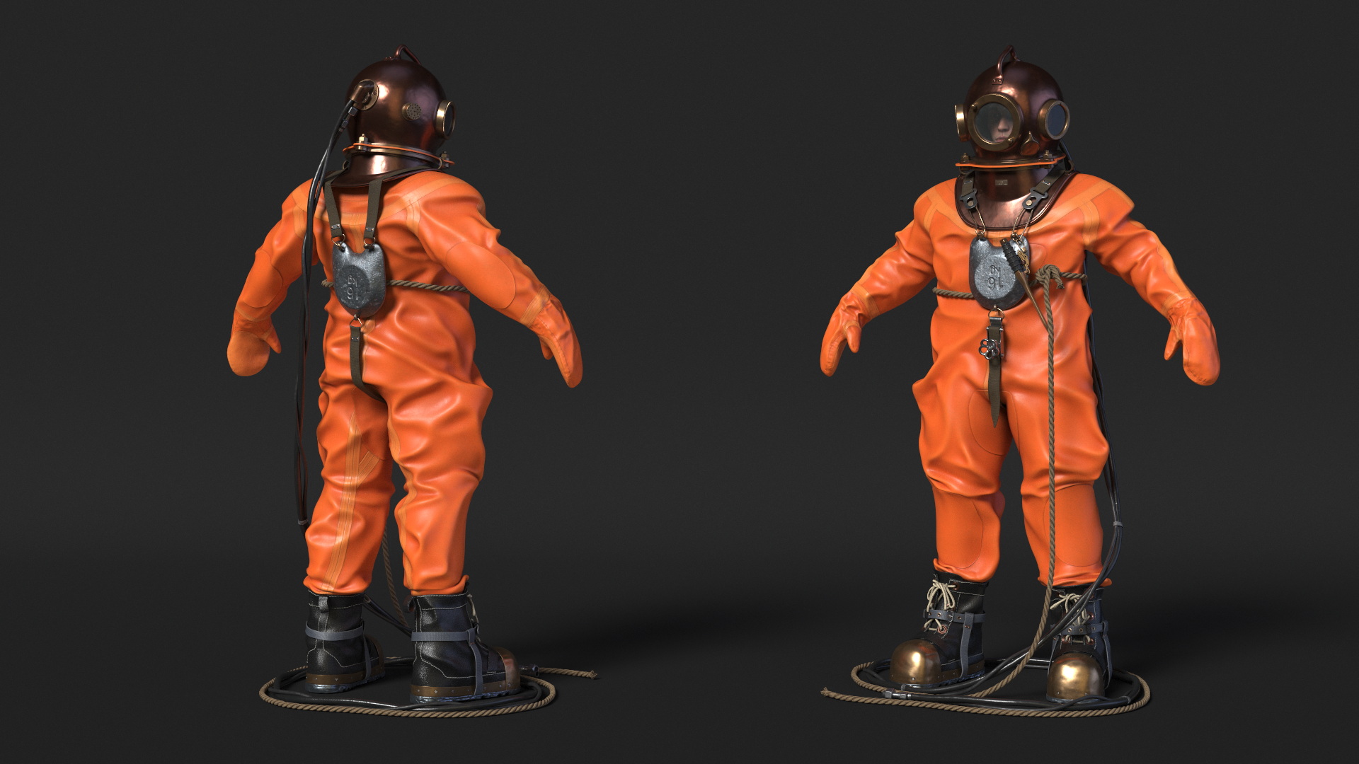 Retro Diving Gear 3D