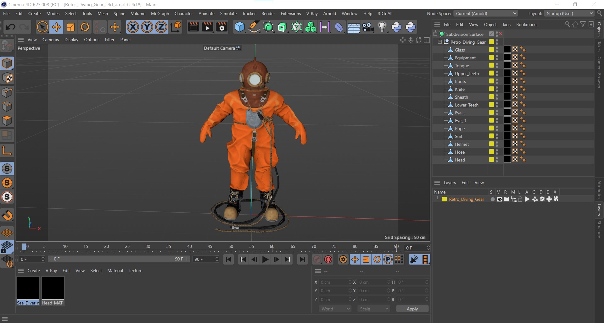 Retro Diving Gear 3D