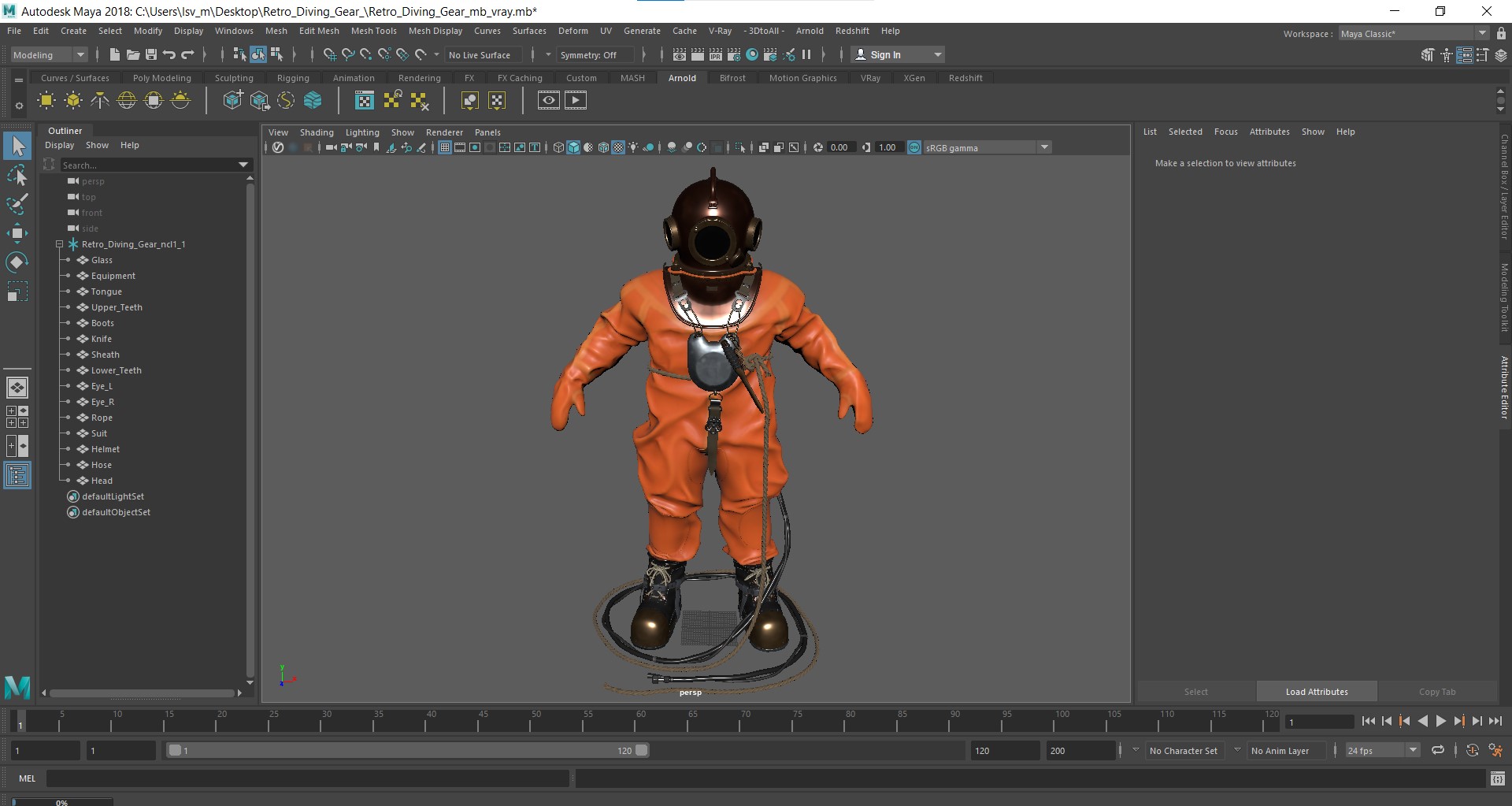 Retro Diving Gear 3D
