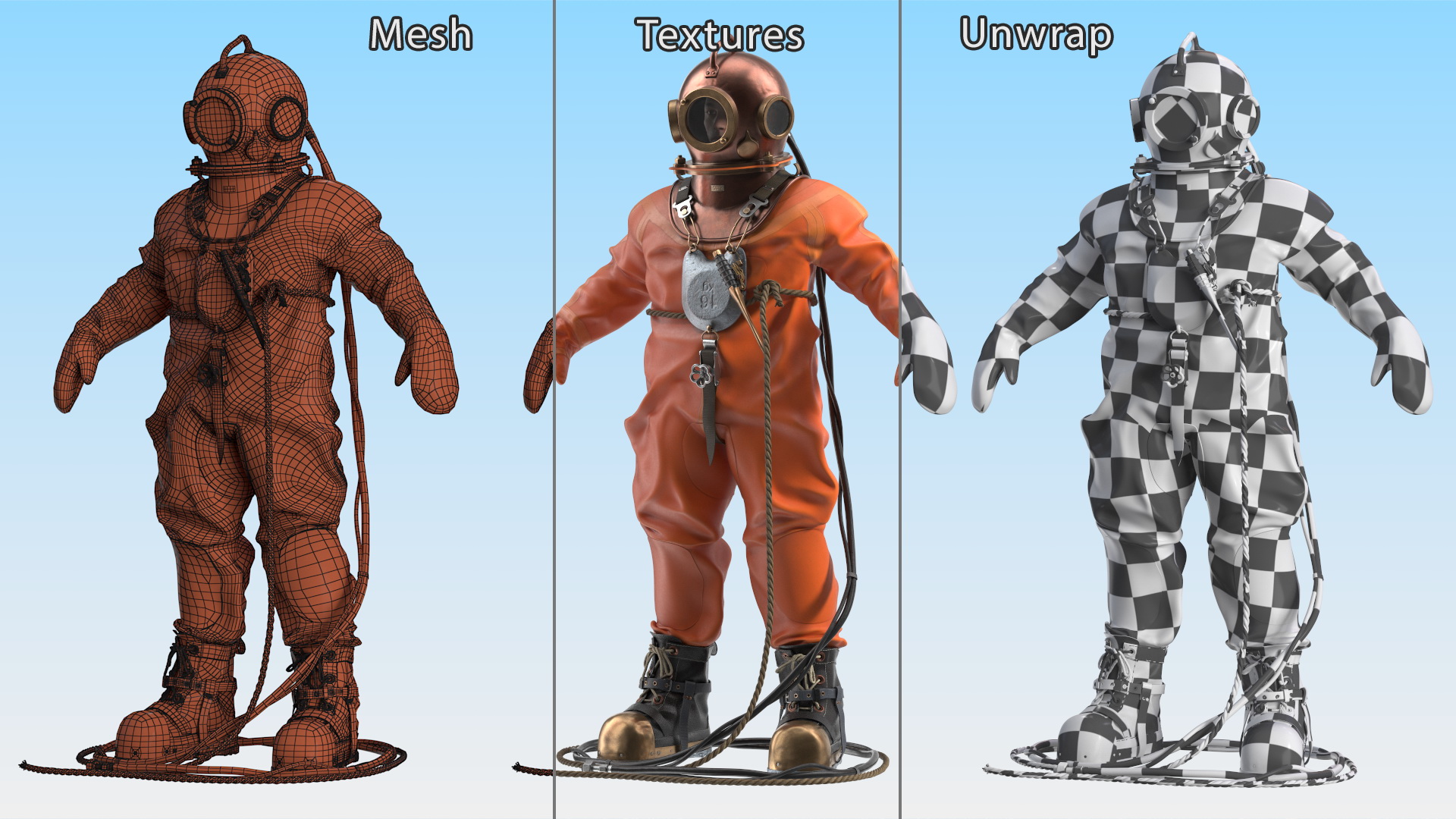 Retro Diving Gear 3D